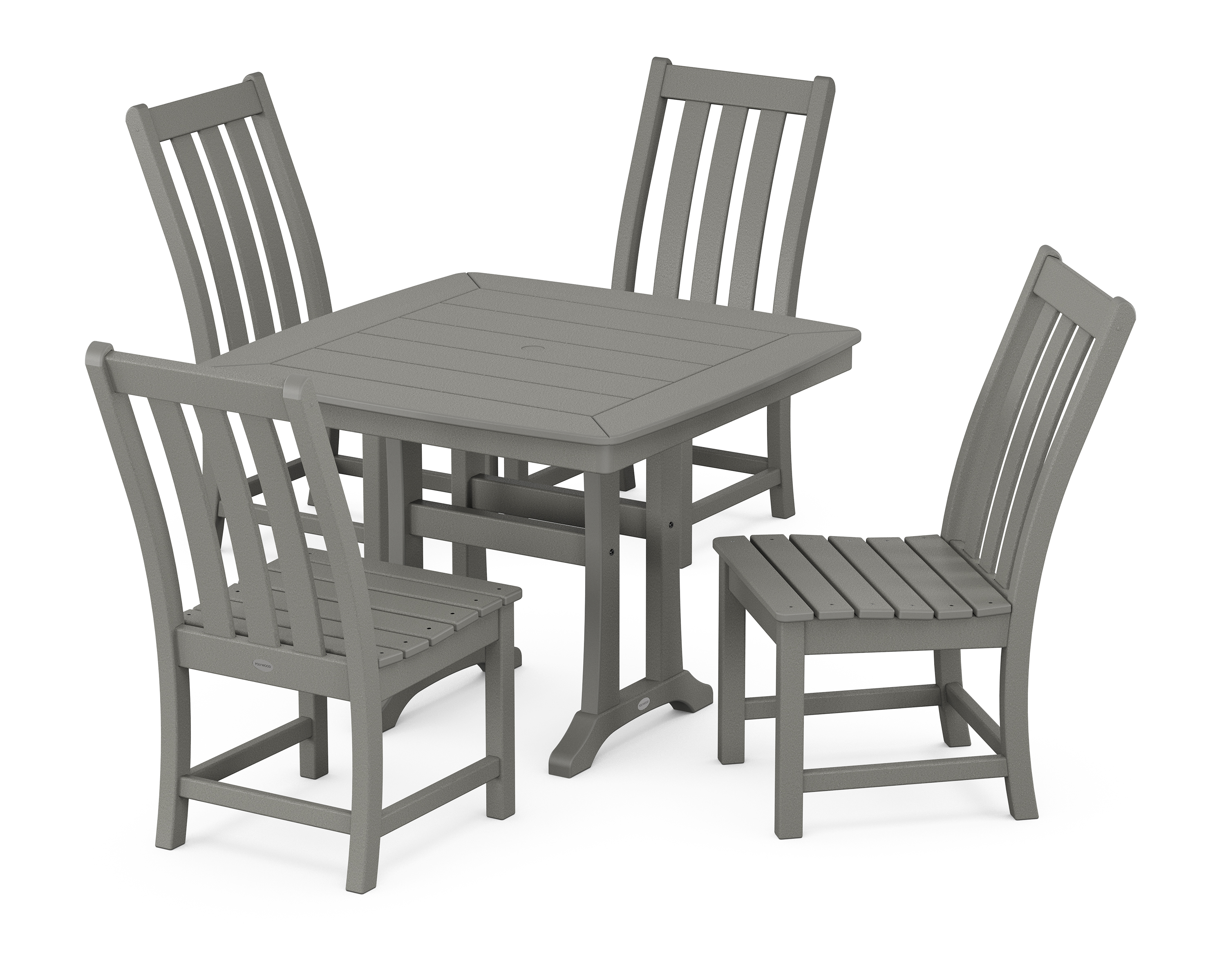 POLYWOOD Vineyard Side Chair 5-Piece Dining Set with Trestle Legs