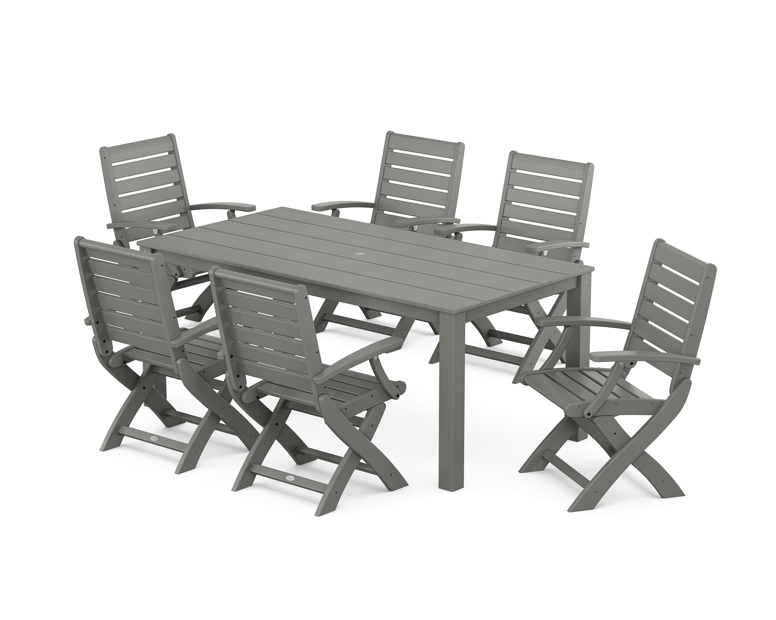 POLYWOOD Signature Folding Chair 7-Piece Parsons Dining Set