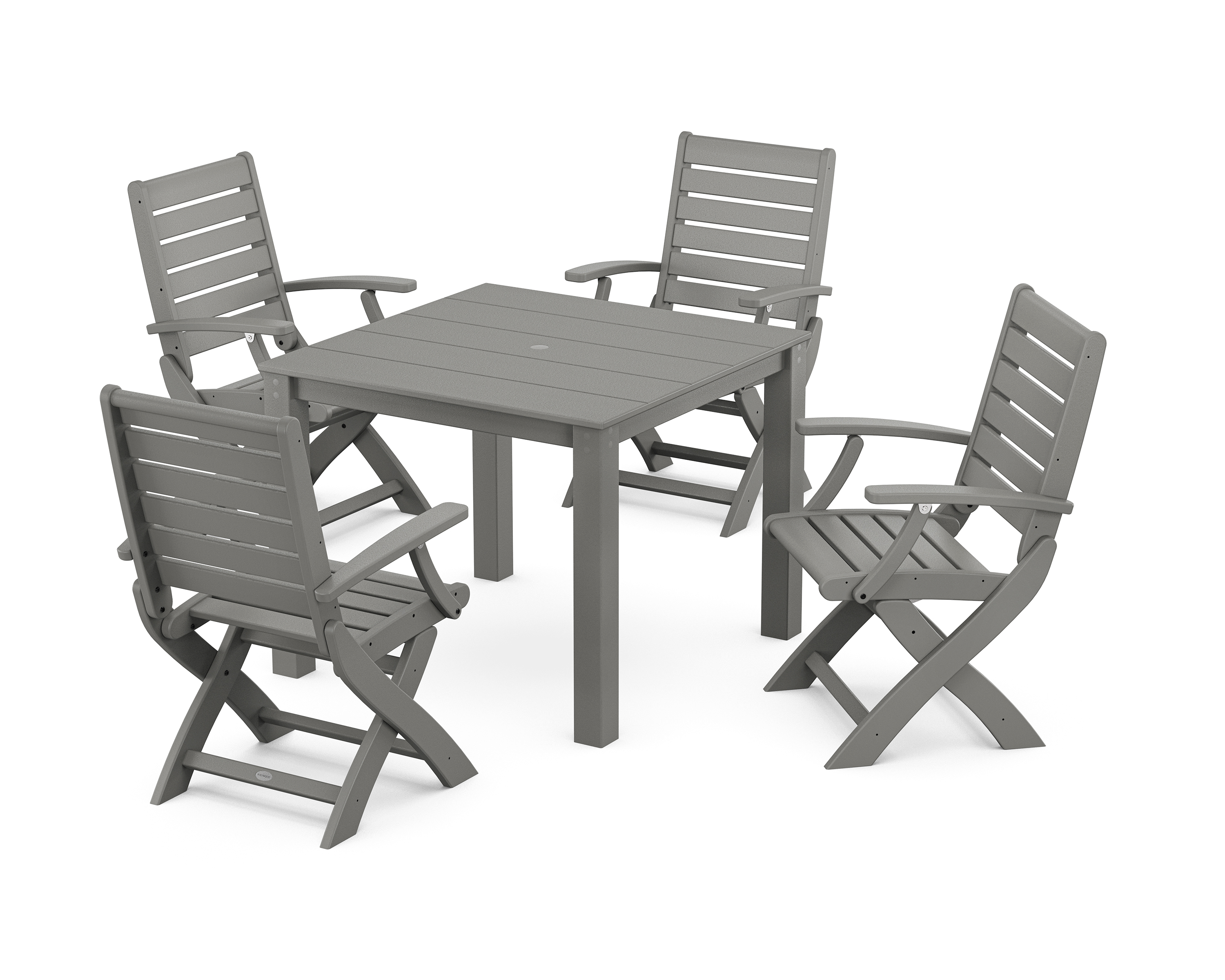 POLYWOOD Signature Folding Chair 5-Piece Parsons Dining Set