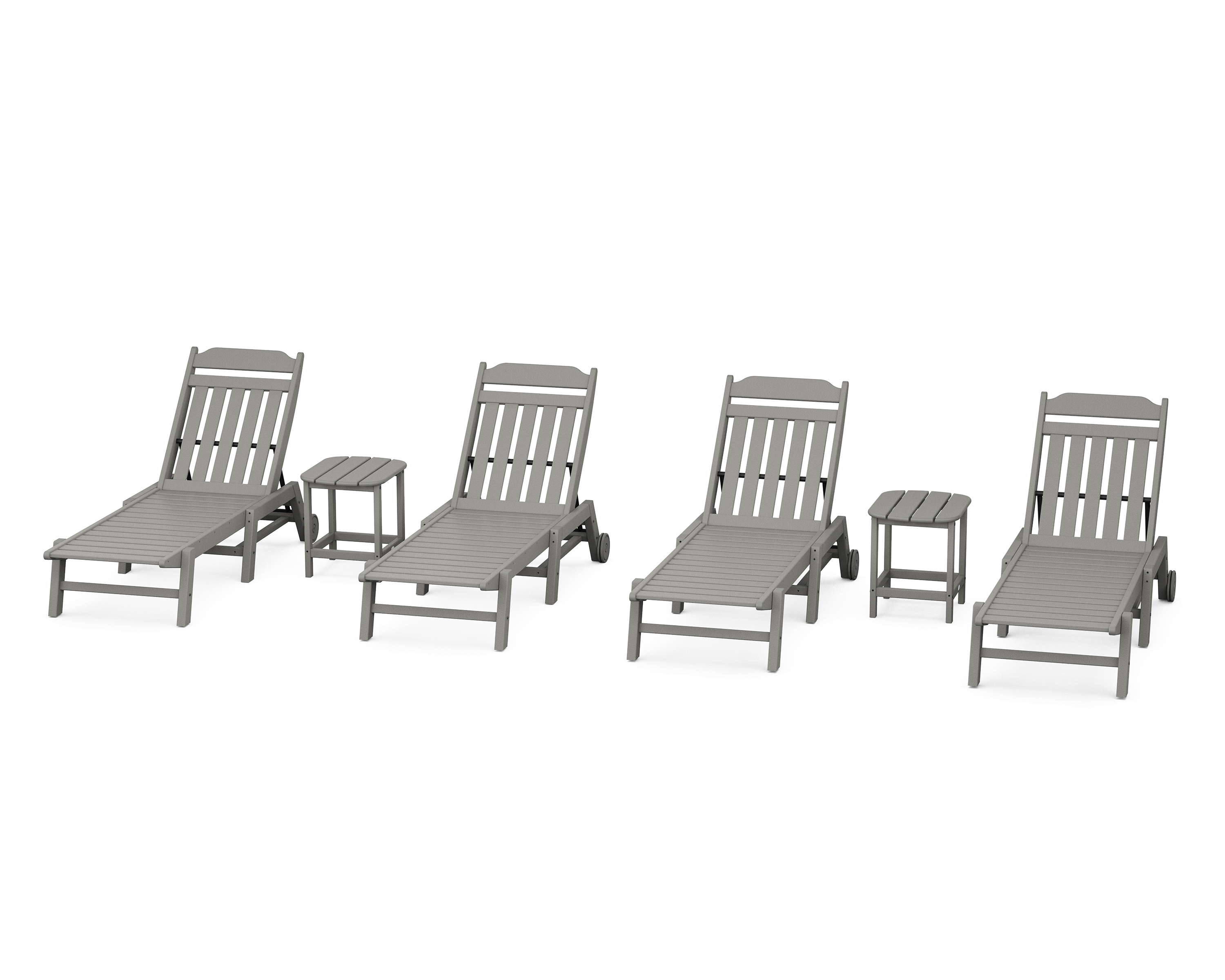 POLYWOOD Cottage 6-Piece Chaise Set with Wheels