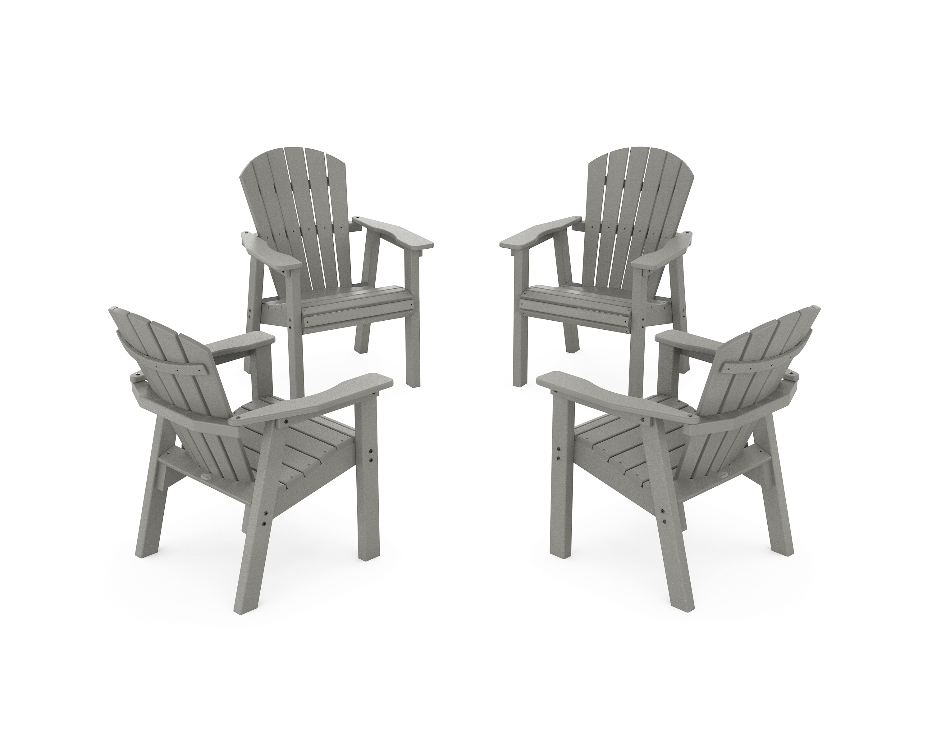 POLYWOOD Seashell 4-Piece Upright Adirondack Conversation Set