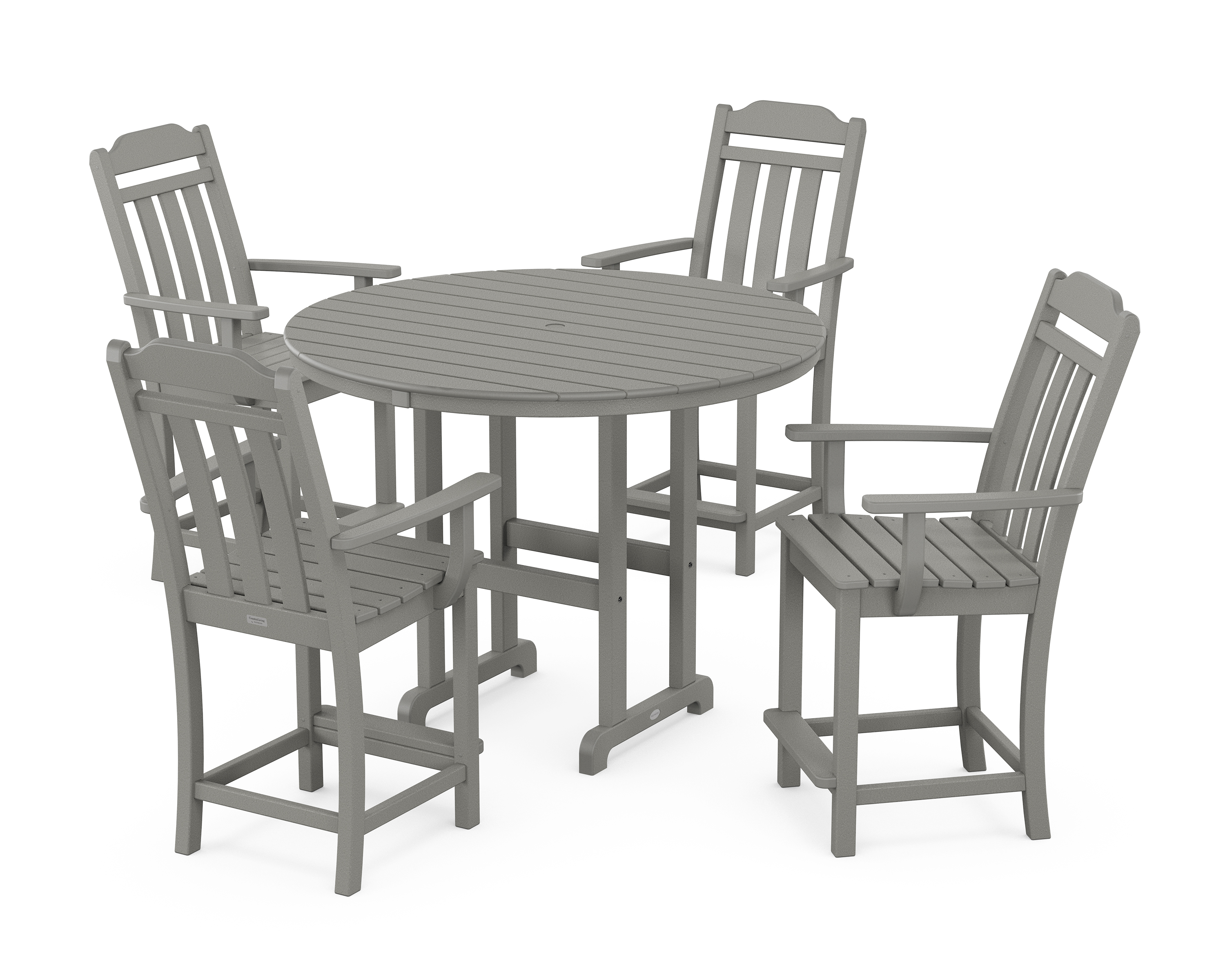 POLYWOOD Cottage 5-Piece Round Farmhouse Counter Set