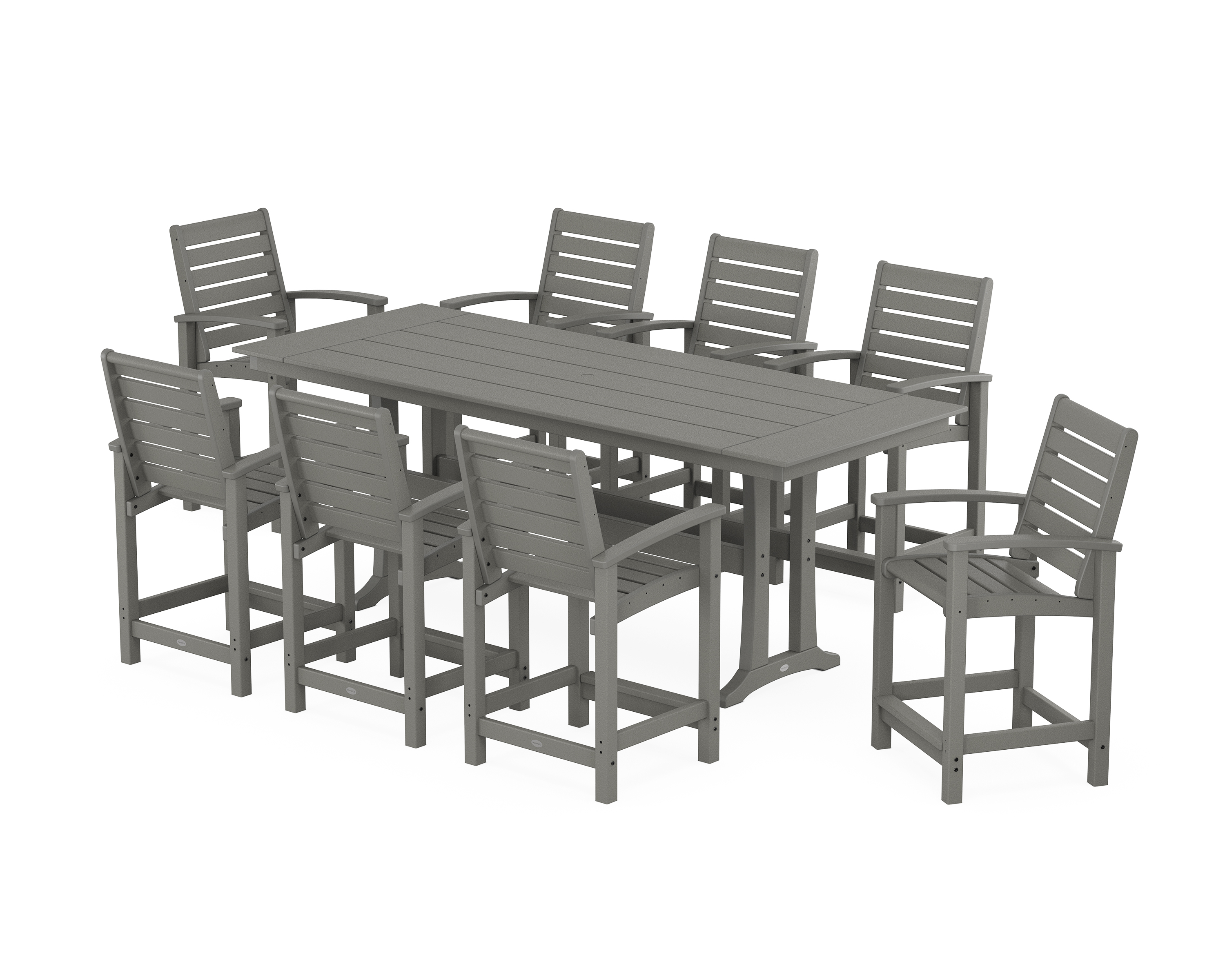 POLYWOOD Signature 9-Piece Farmhouse Counter Set with Trestle Legs
