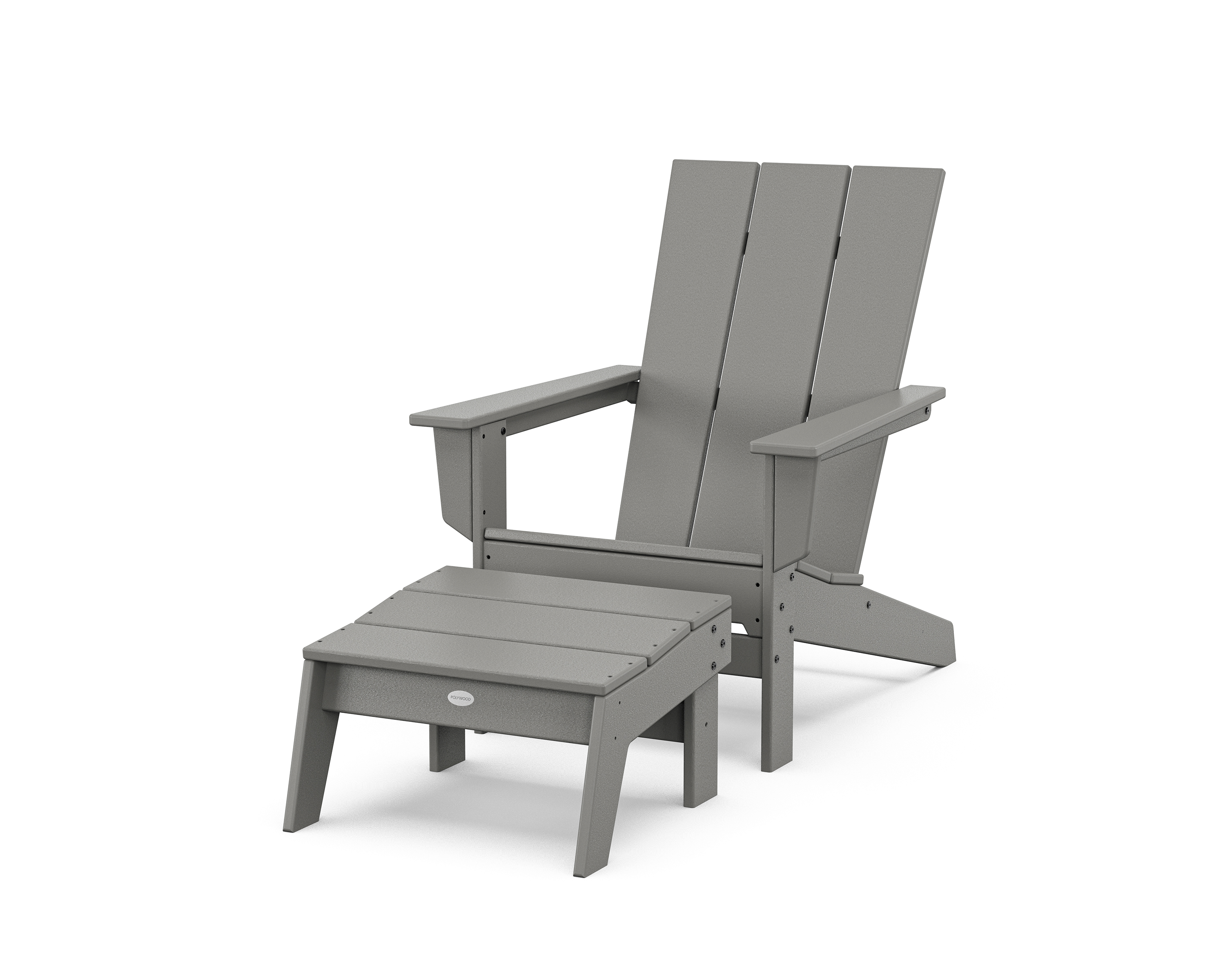 POLYWOOD Modern Studio Adirondack Chair with Ottoman