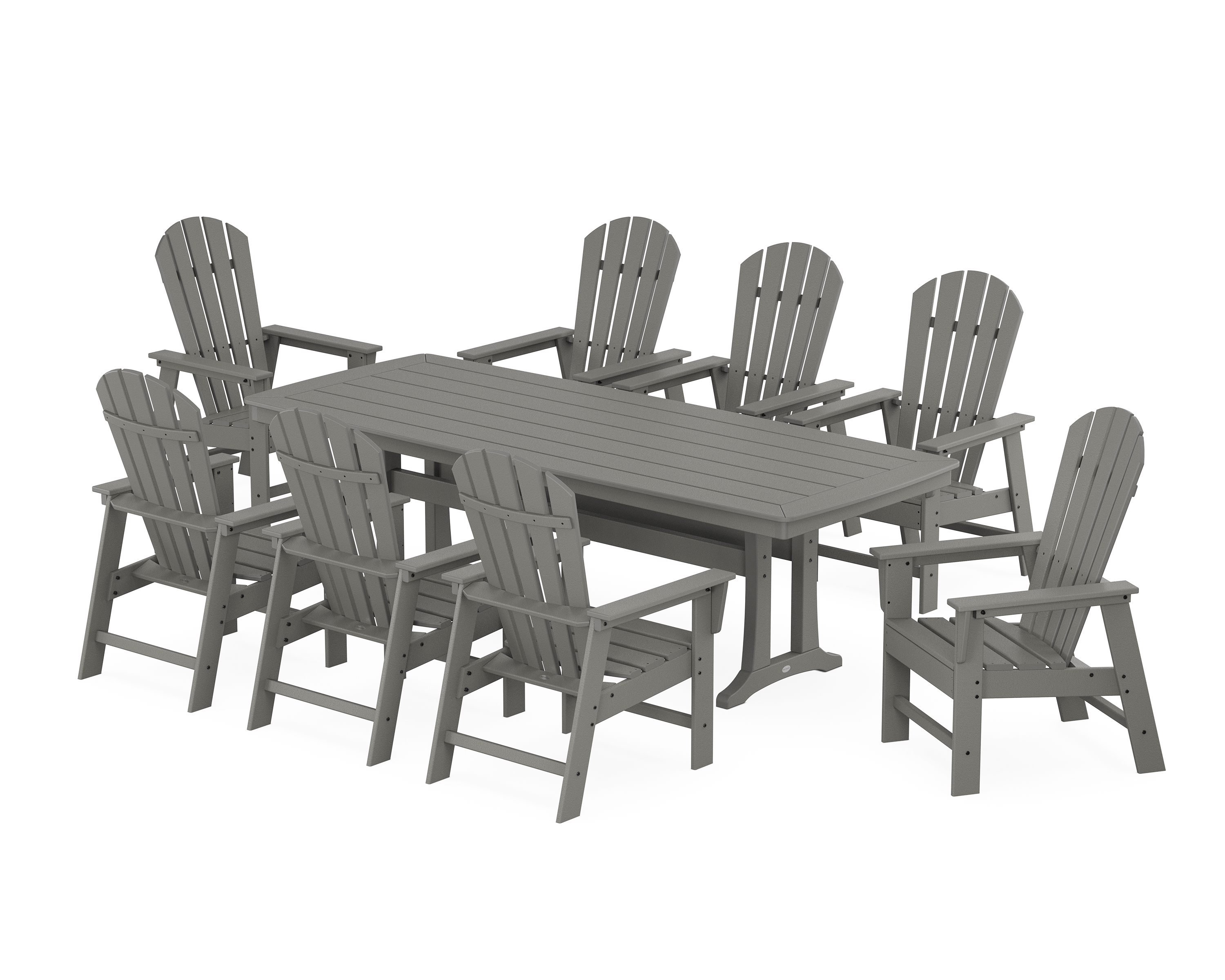 POLYWOOD South Beach 9-Piece Dining Set with Trestle Legs
