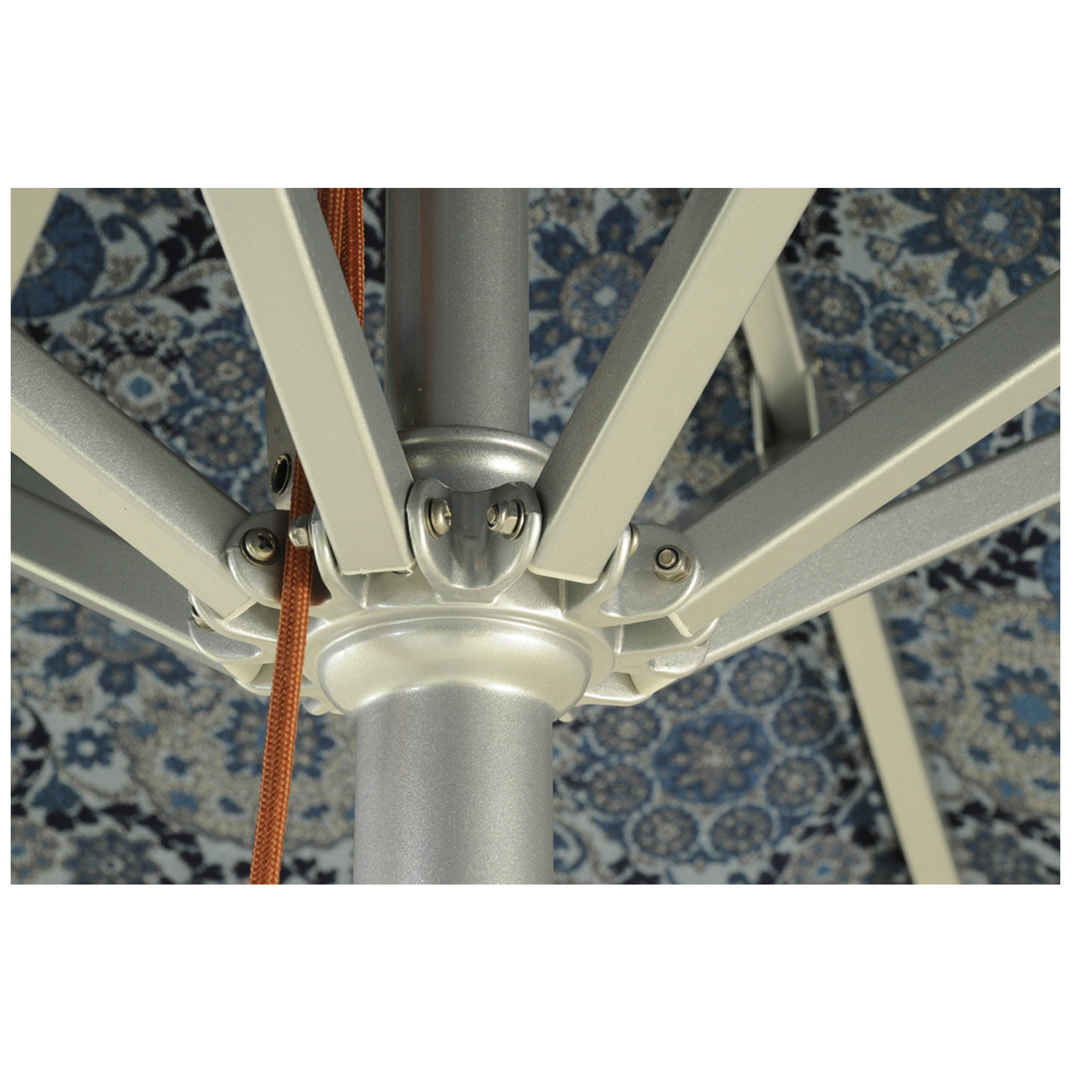 7 1/2 Ft Heavy Duty Commercial Aluminum Market Umbrella with Pulley & No Tilt