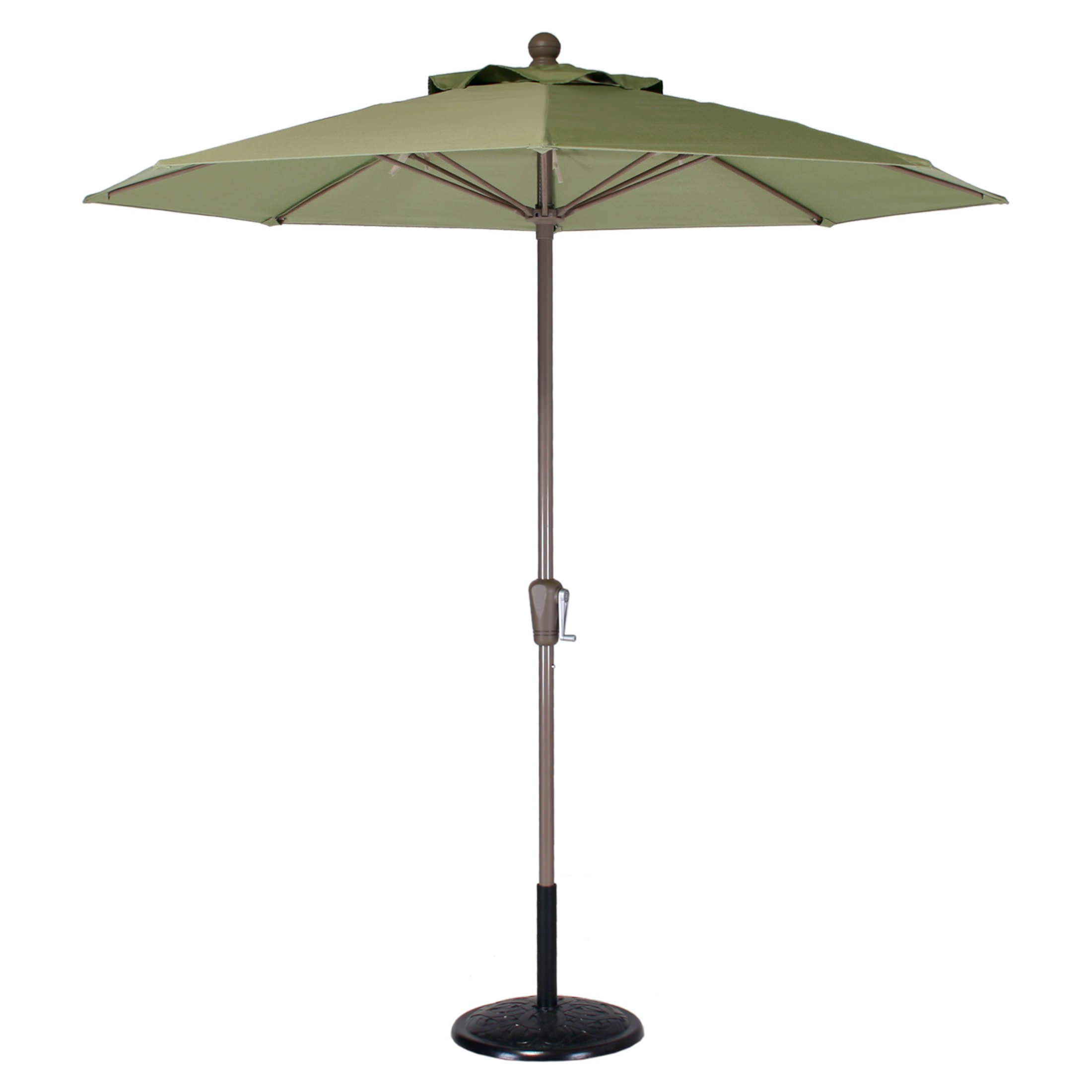 7 1/2 Ft Heavy Duty Aluminum Market Crank Umbrella with Fiberglass Ribs & No Tilt