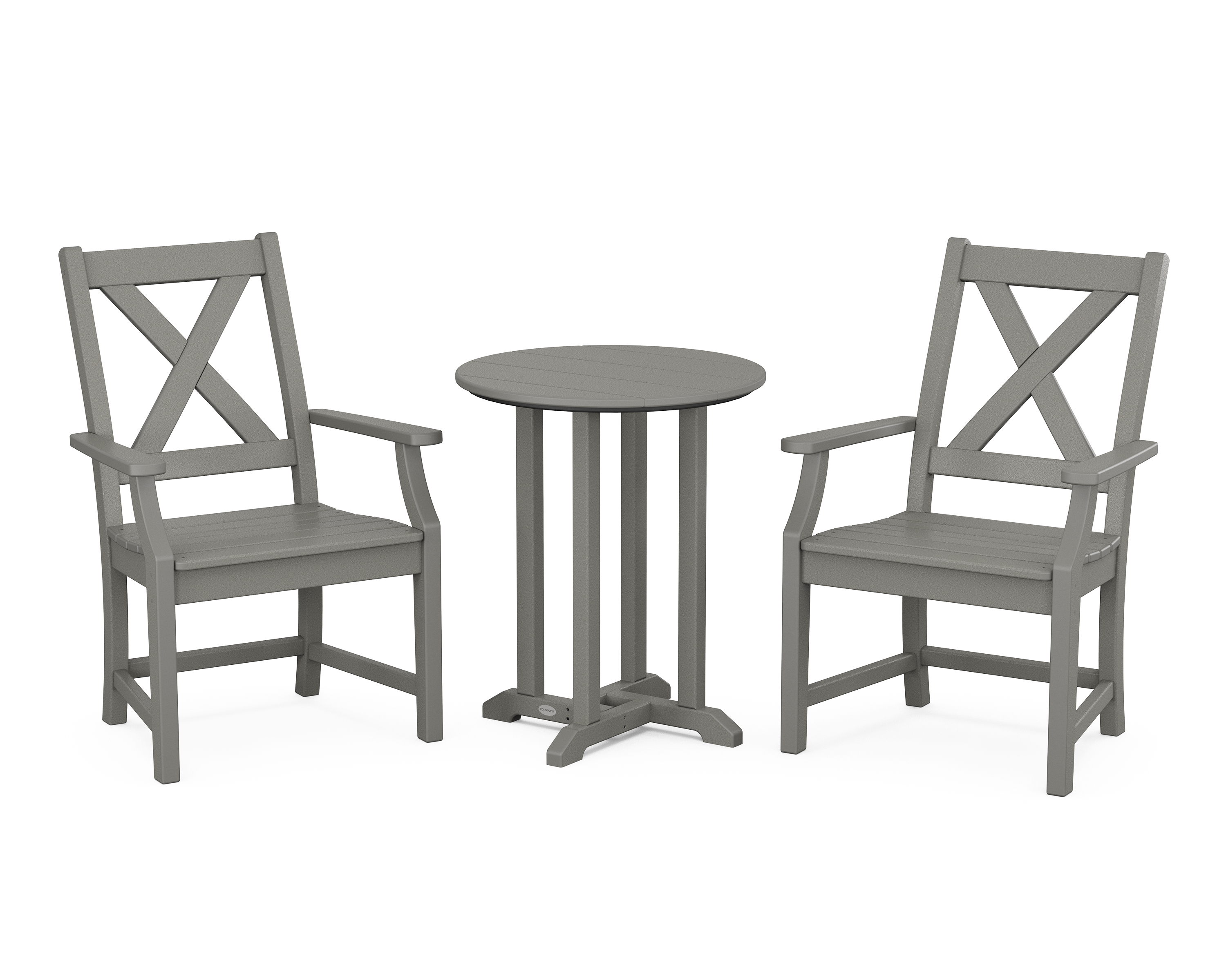 POLYWOOD Braxton 3-Piece Round Bistro Dining Set