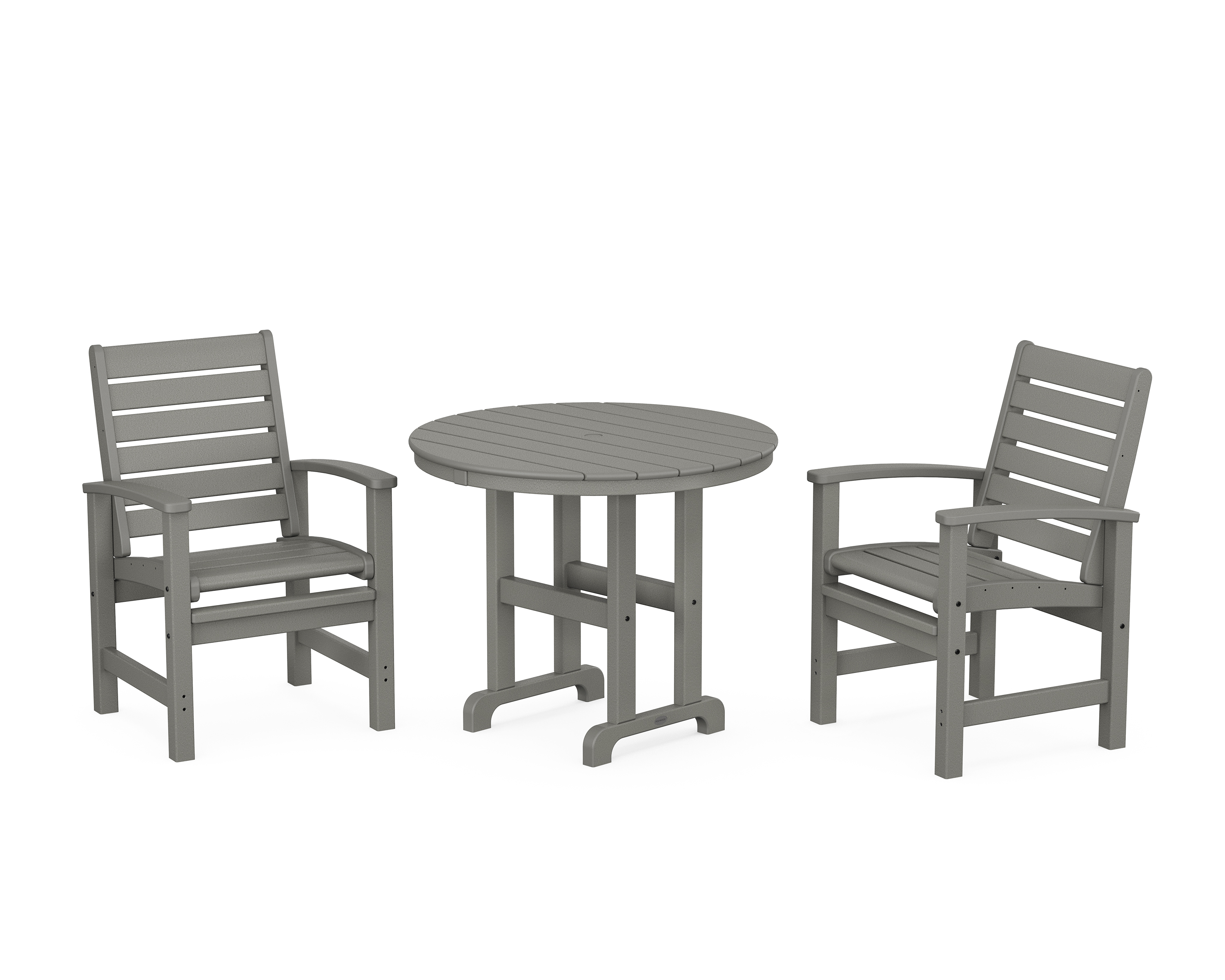POLYWOOD Signature 3-Piece Round Farmhouse Dining Set