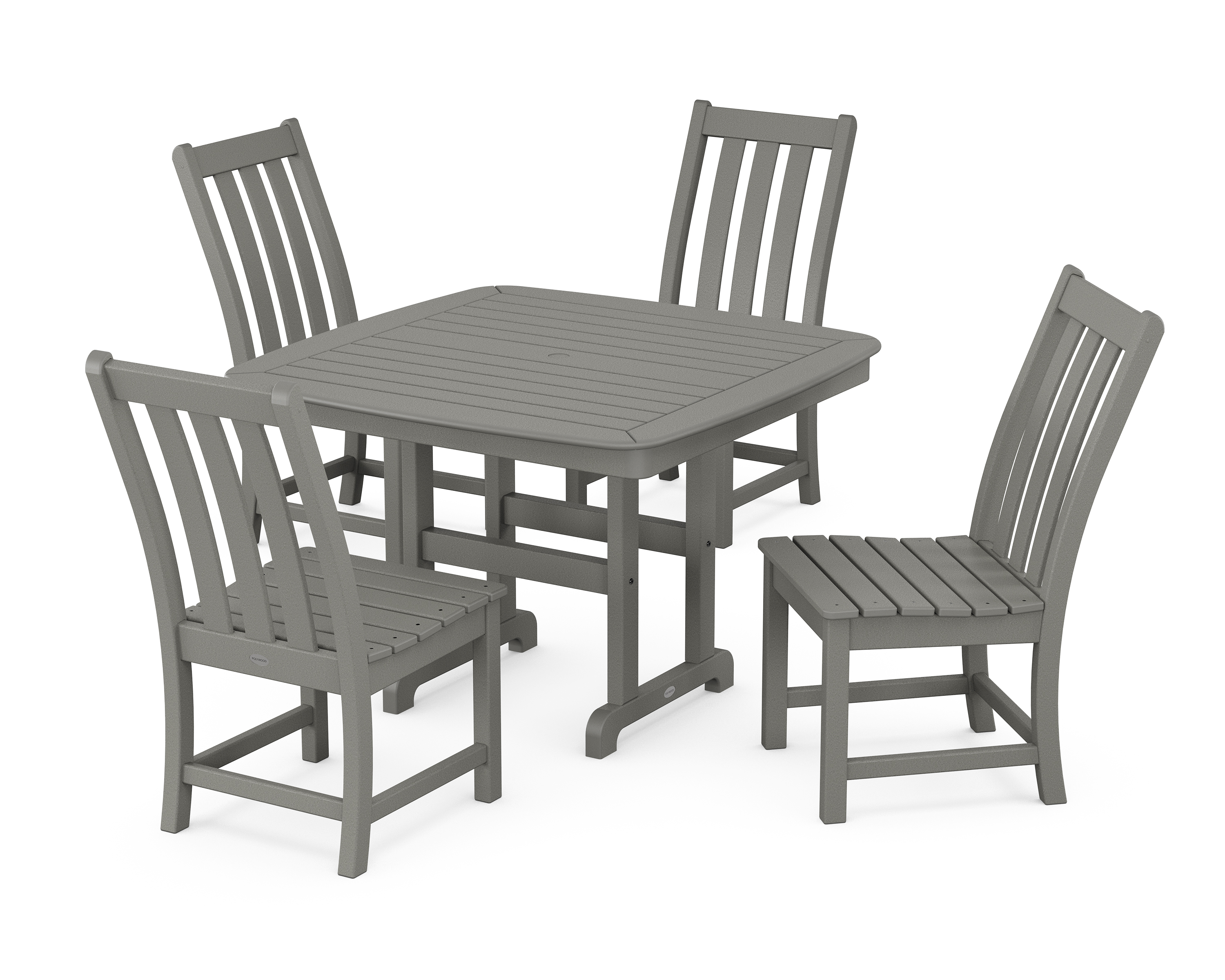 POLYWOOD Vineyard Side Chair 5-Piece Dining Set with Trestle Legs