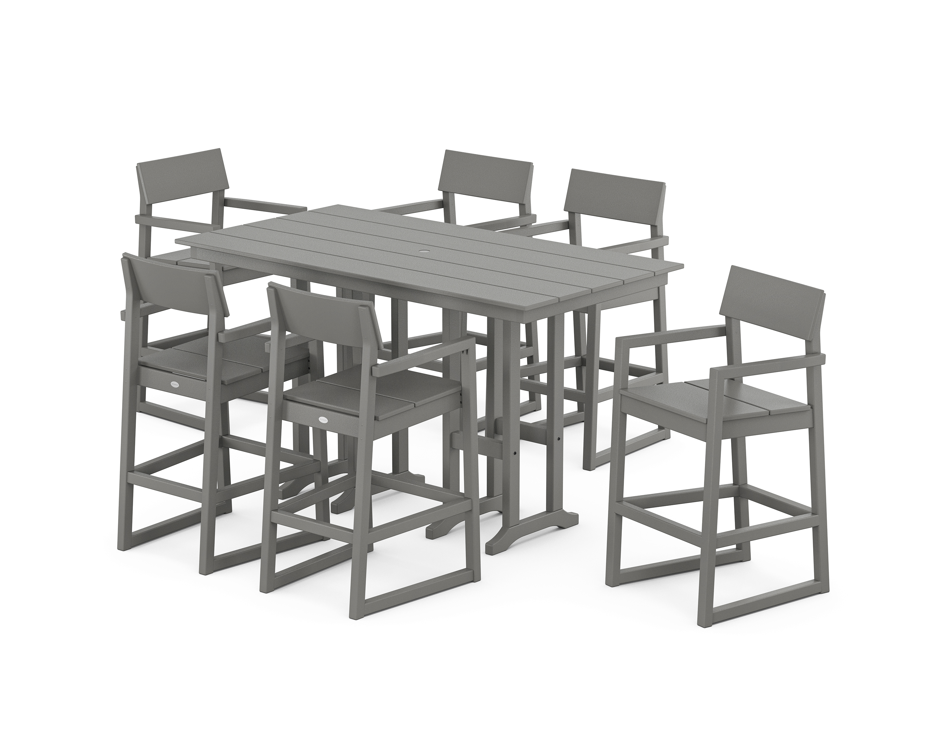 POLYWOOD EDGE Arm Chair 7-Piece Farmhouse Bar Set