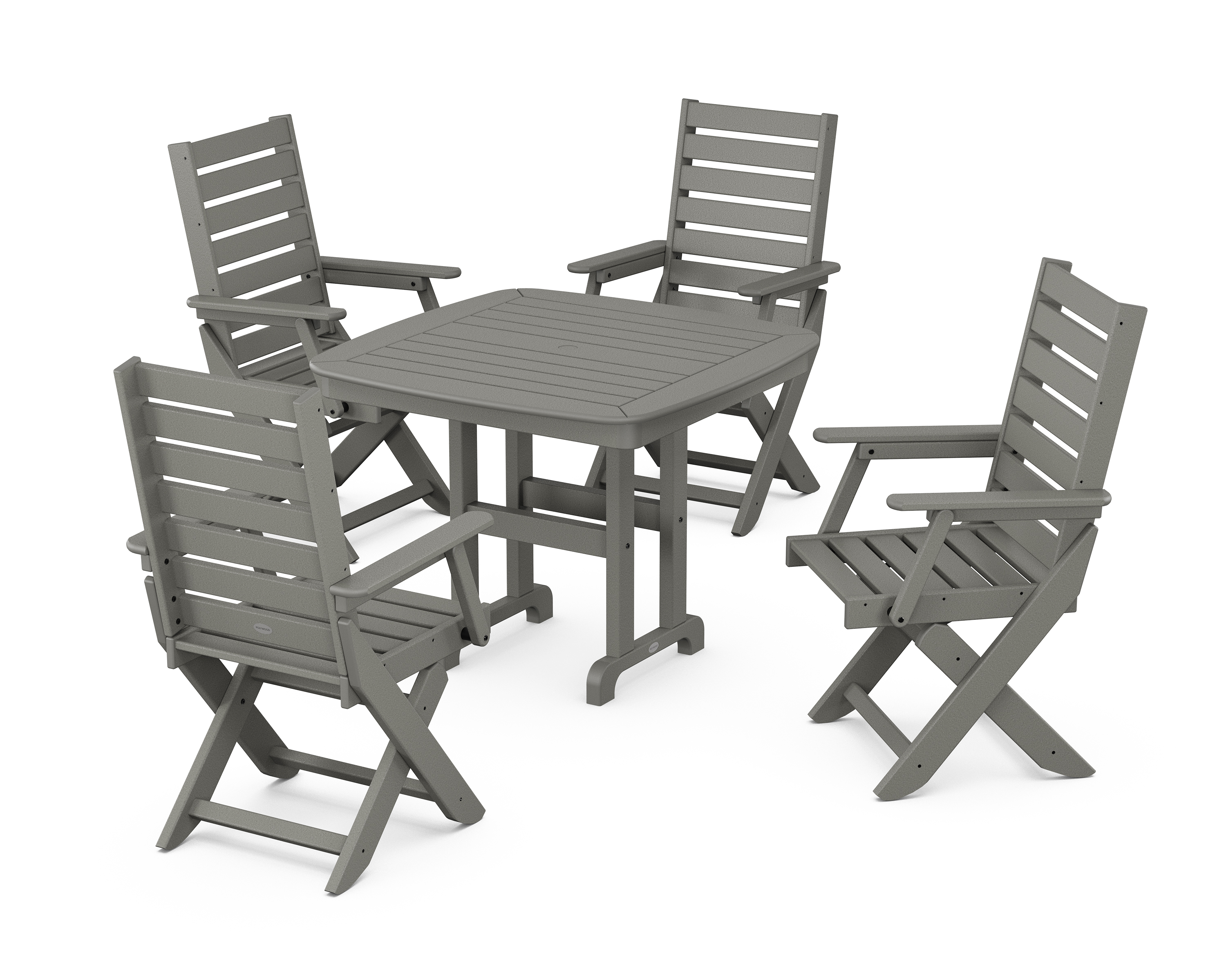 POLYWOOD Captain Folding Chair 5-Piece Dining Set