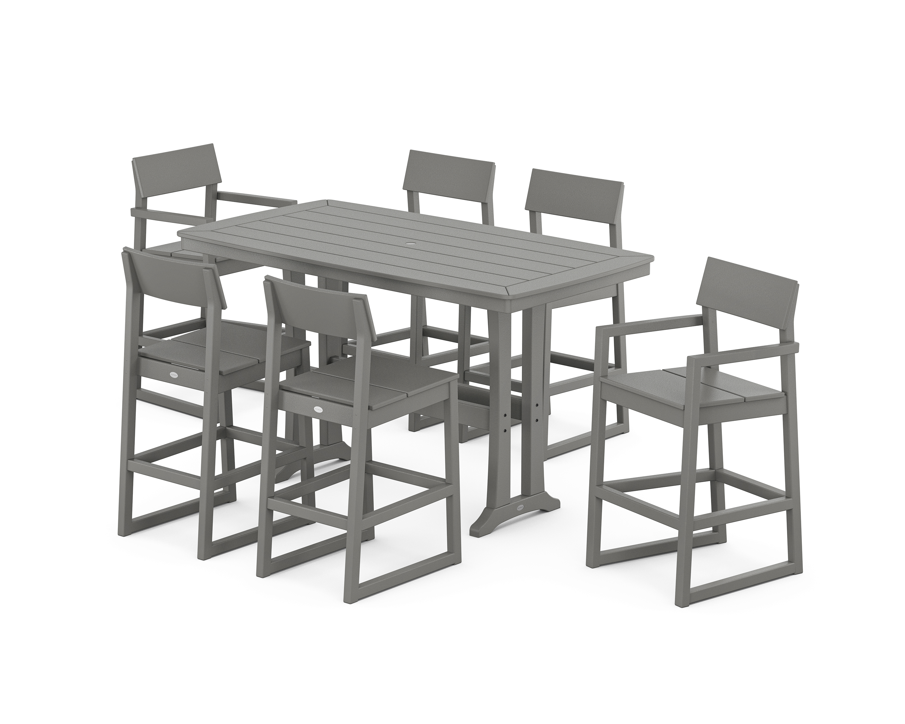 POLYWOOD EDGE 7-Piece Bar Set with Trestle Legs