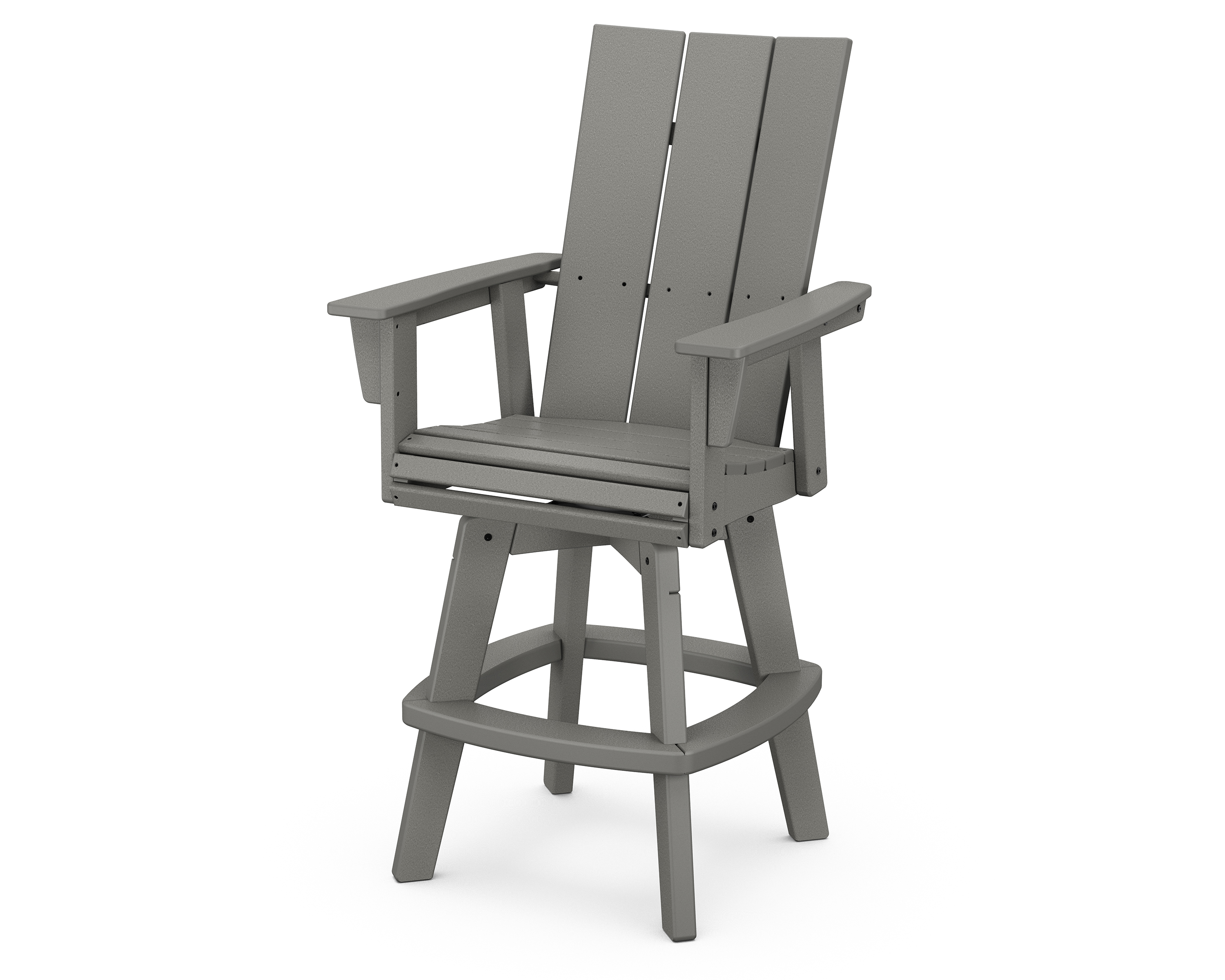 POLYWOOD Modern Curveback Adirondack Swivel Bar Chair