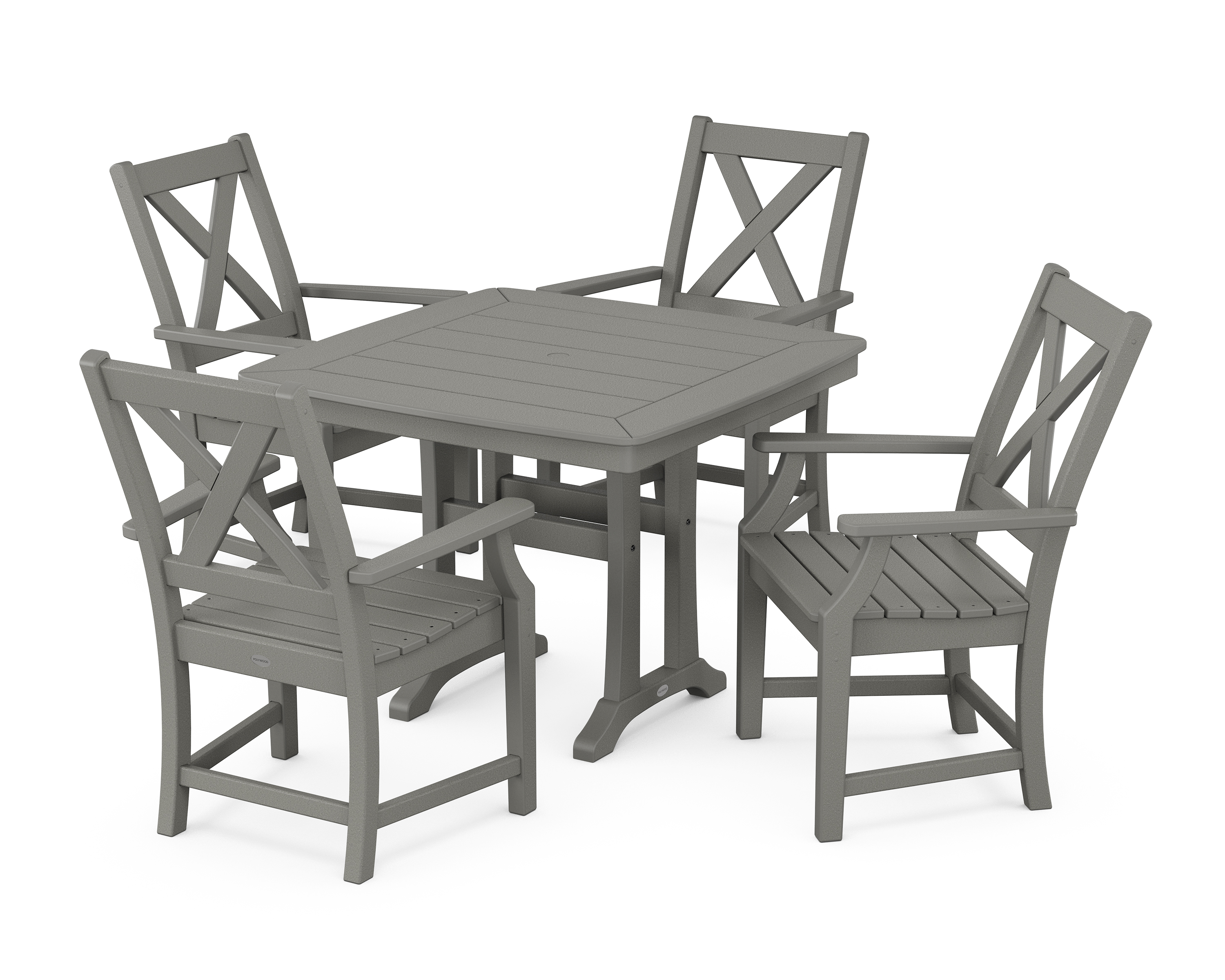 POLYWOOD Braxton 5-Piece Dining Set with Trestle Legs