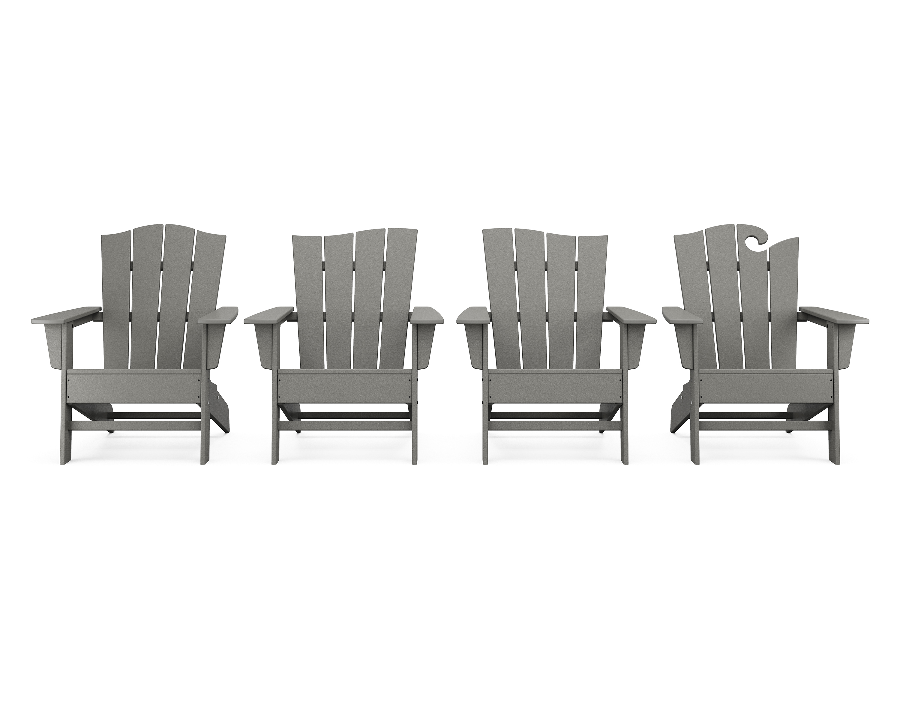 POLYWOOD Wave Collection 4-Piece Adirondack Chair Set