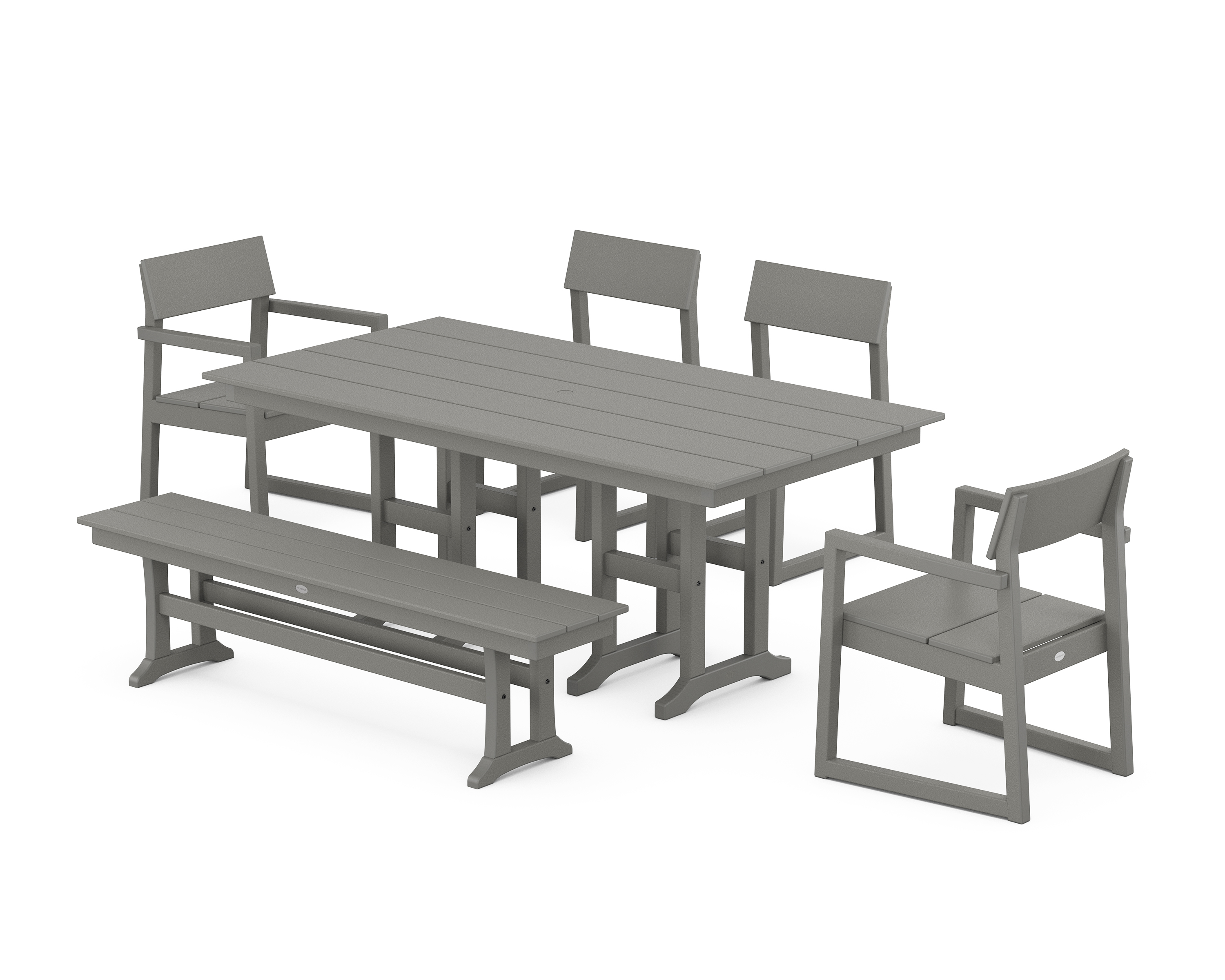 POLYWOOD EDGE 6-Piece Farmhouse Dining Set