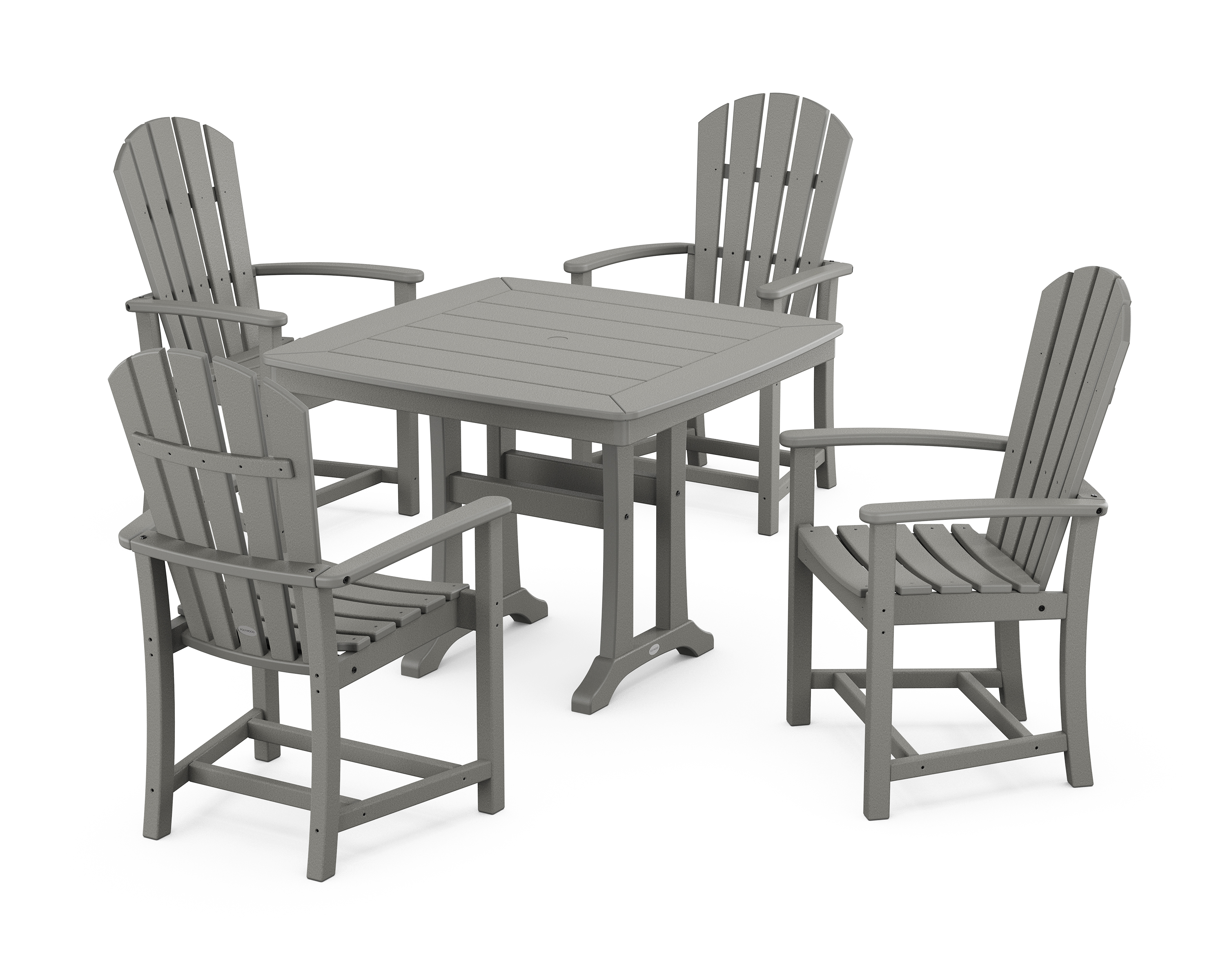 POLYWOOD Palm Coast 5-Piece Dining Set with Trestle Legs