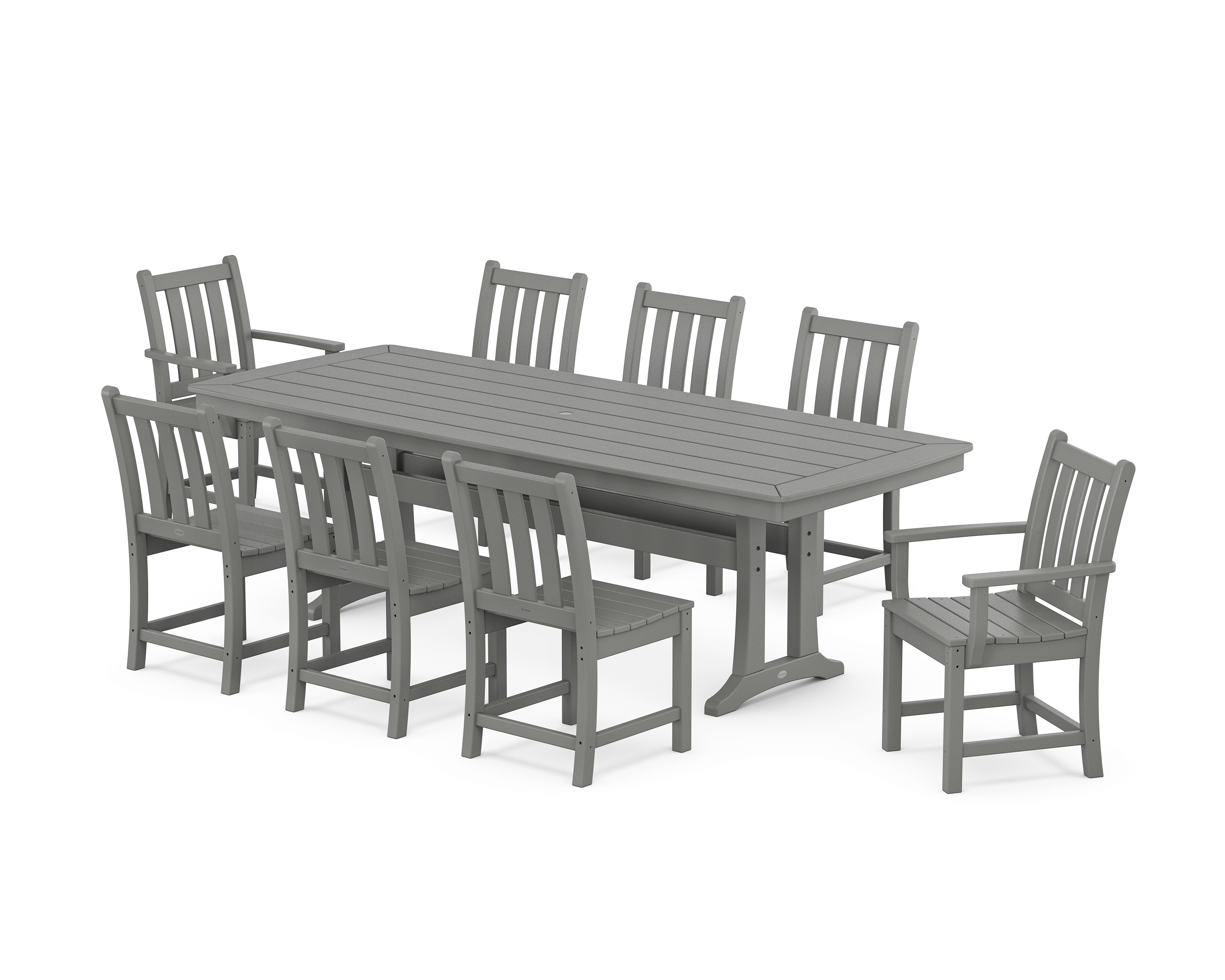 POLYWOOD Traditional Garden 9-Piece Dining Set with Trestle Legs