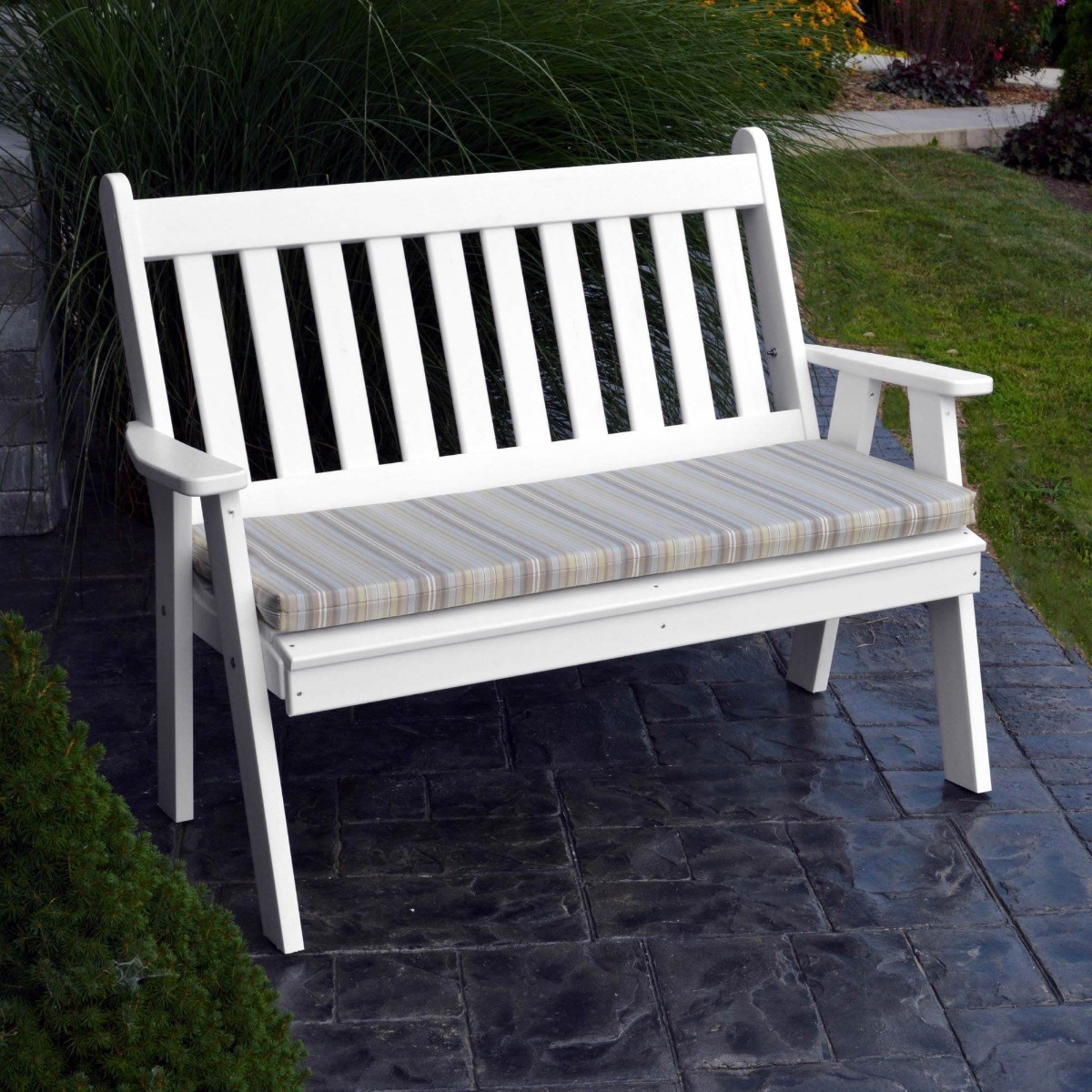 A&L Furniture 4 ft Poly Traditional English Garden Bench