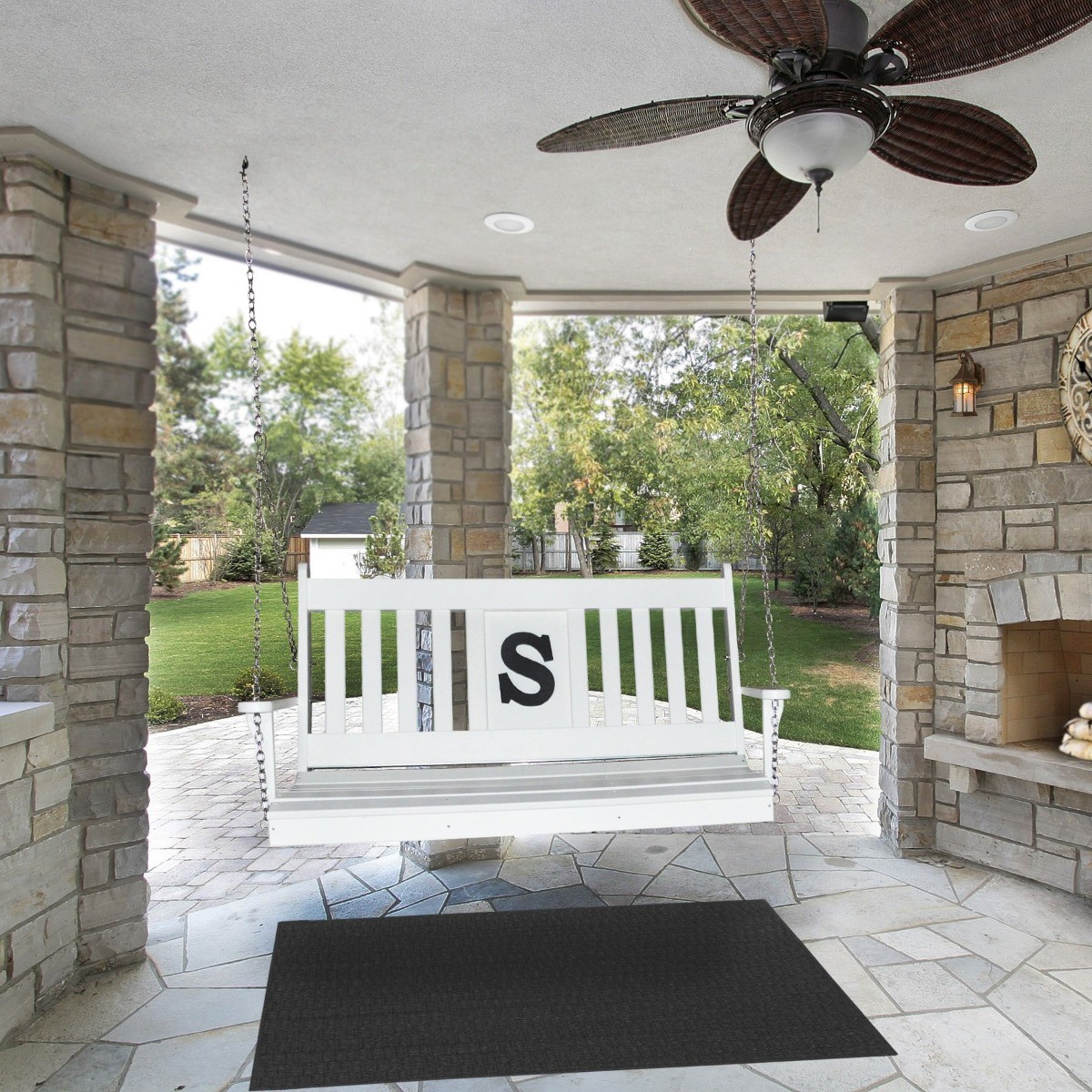 A&L Furniture 5 ft Poly Traditional English Swing with Monogram