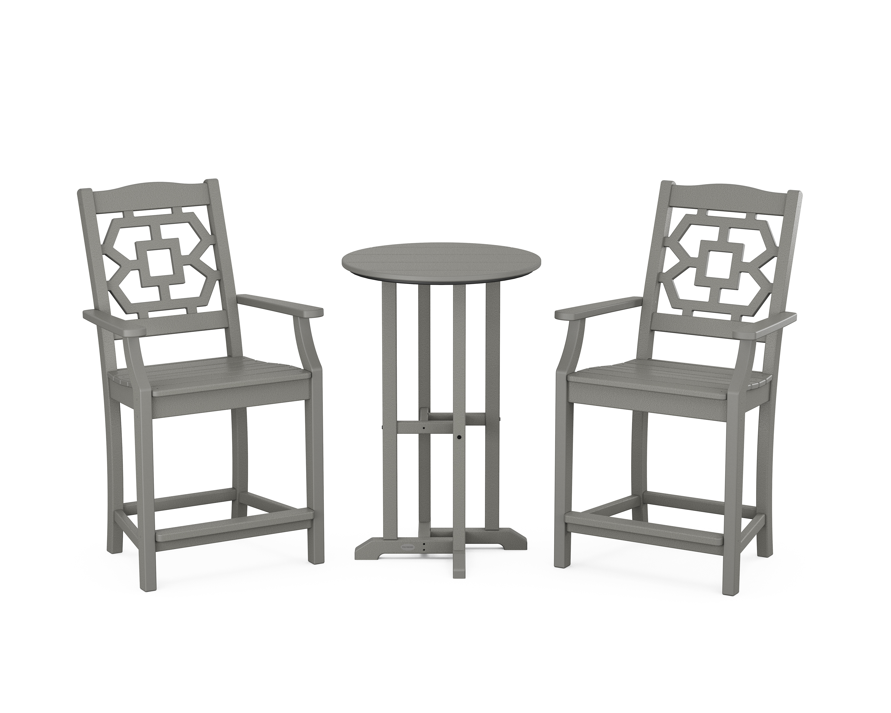 POLYWOOD Chinoiserie 3-Piece Farmhouse Bistro Counter Set
