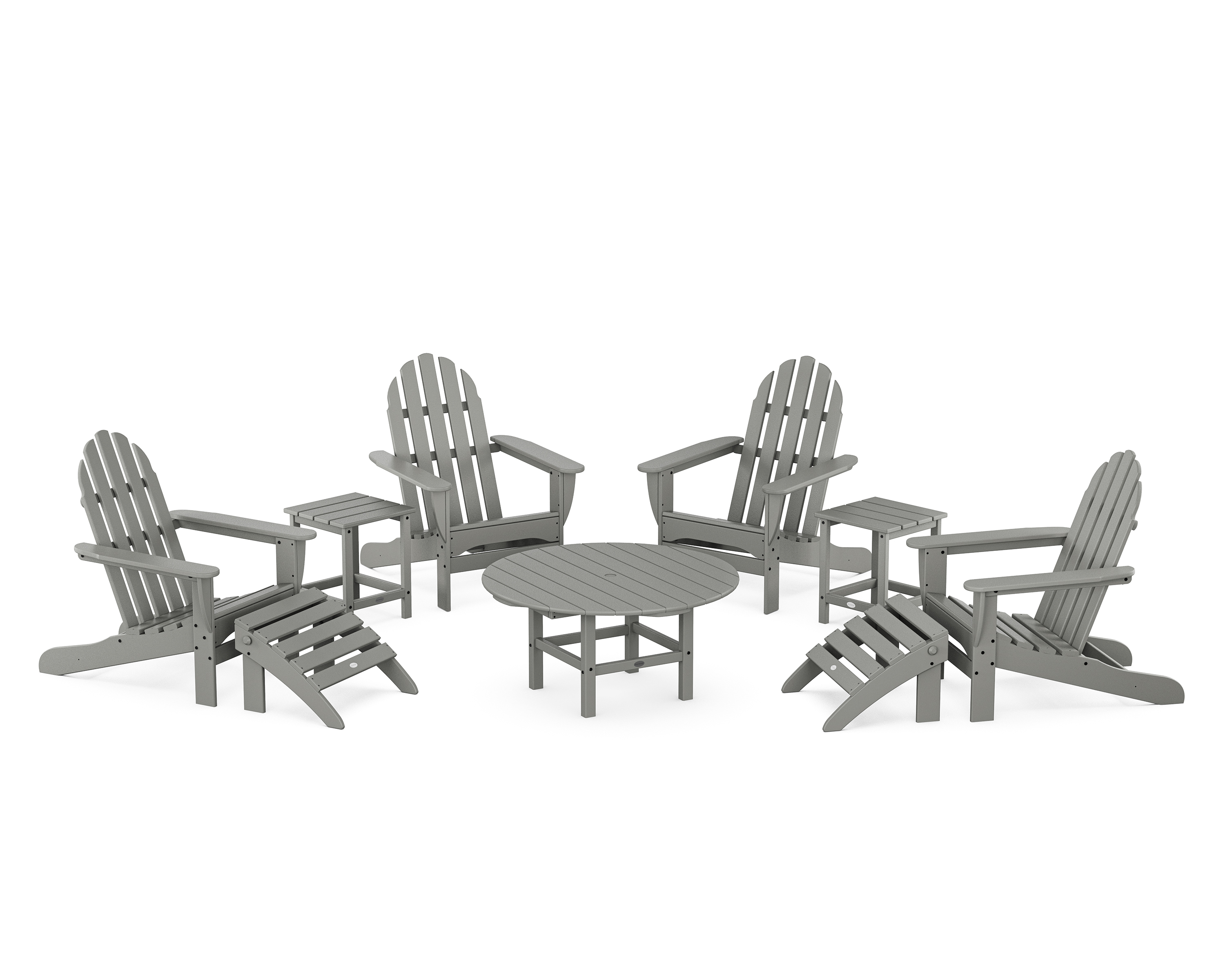 POLYWOOD Classic Adirondack Chair 9-Piece Conversation Set