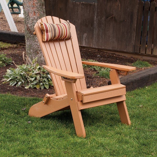 A&L Furniture Poly Folding/Reclining Adirondack Chair with Pullout Ottoman