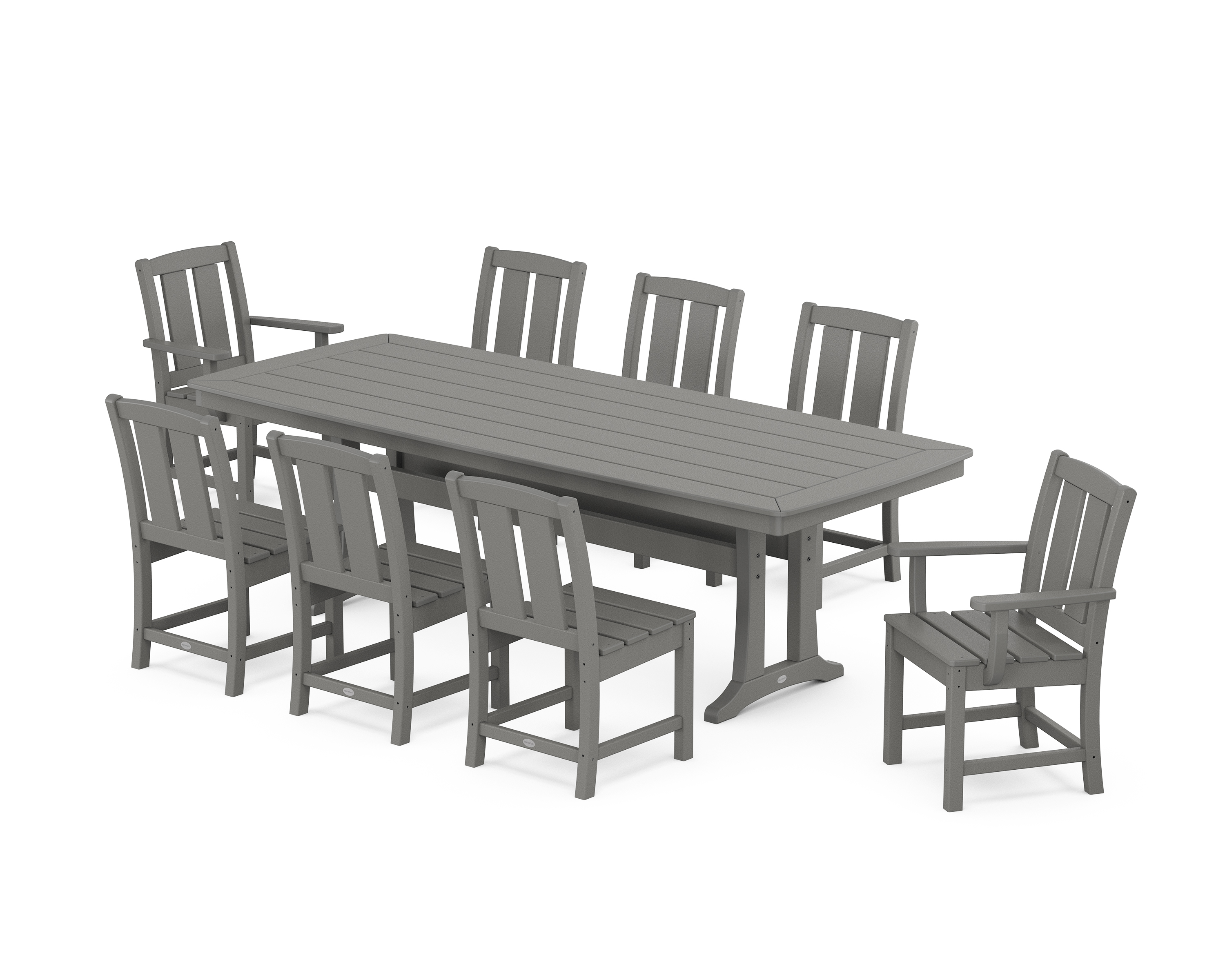 POLYWOOD Mission 9-Piece Dining Set with Trestle Legs