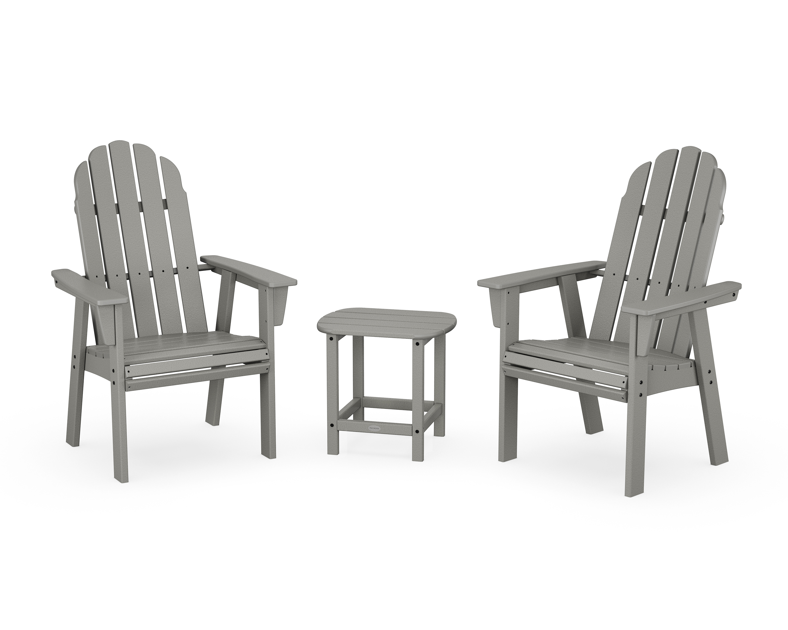 POLYWOOD Vineyard 3-Piece Curveback Upright Adirondack Chair Set