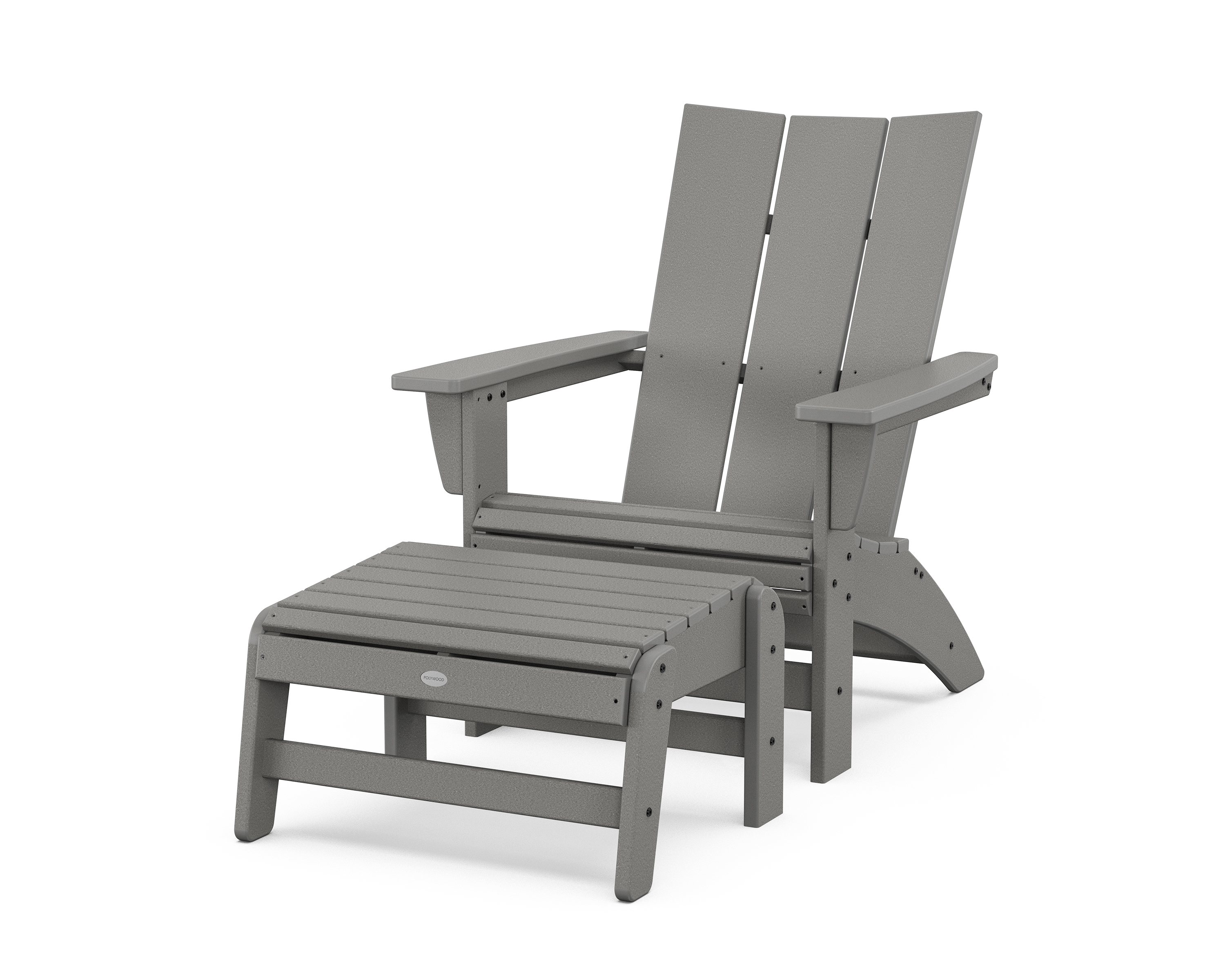 POLYWOOD Modern Grand Adirondack Chair with Ottoman