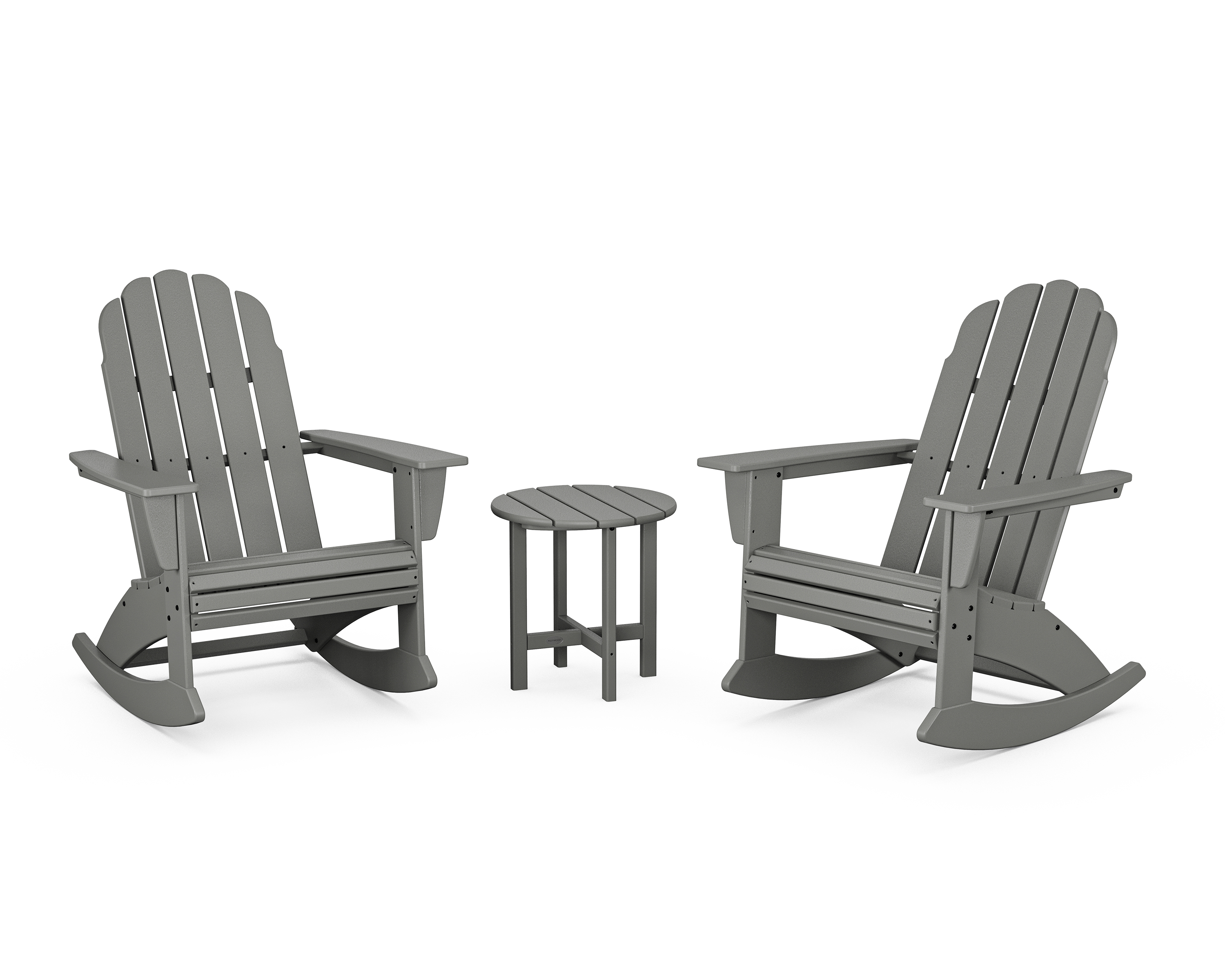 POLYWOOD Vineyard Curveback 3-Piece Adirondack Rocking Chair Set