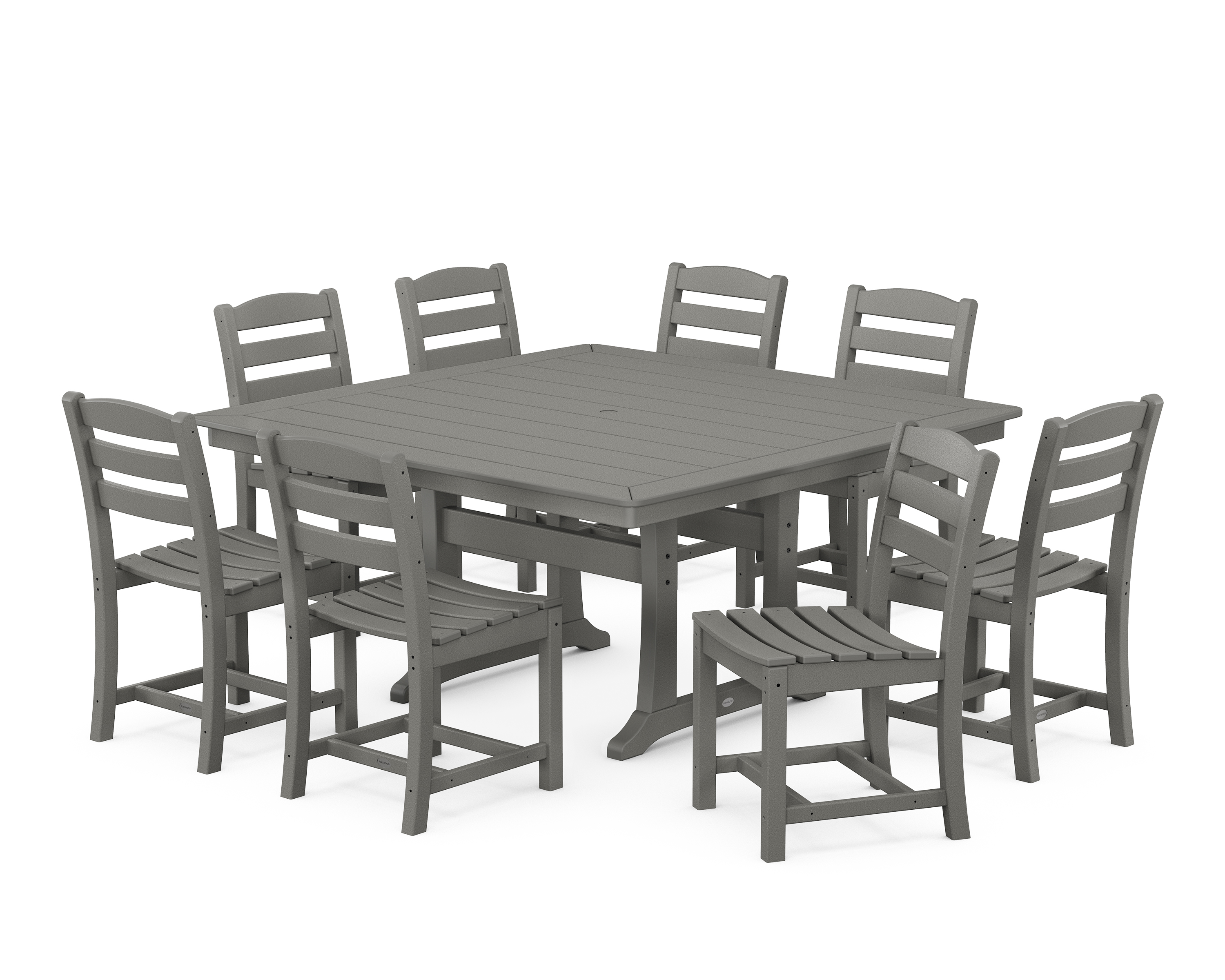 POLYWOOD La Casa Café 9-Piece Nautical Trestle Dining Set