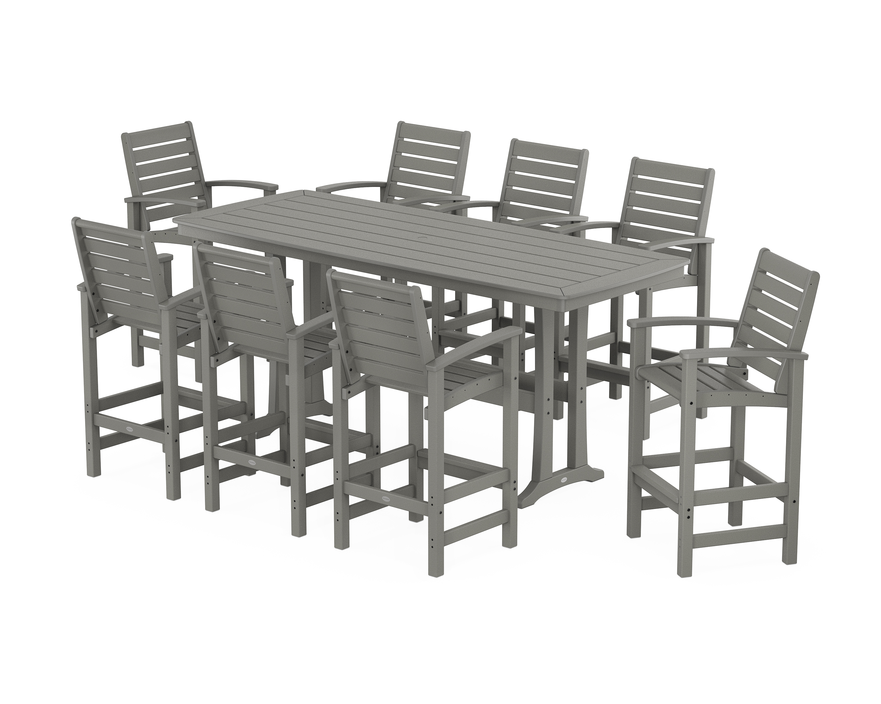 POLYWOOD Signature 9-Piece Bar Set with Trestle Legs