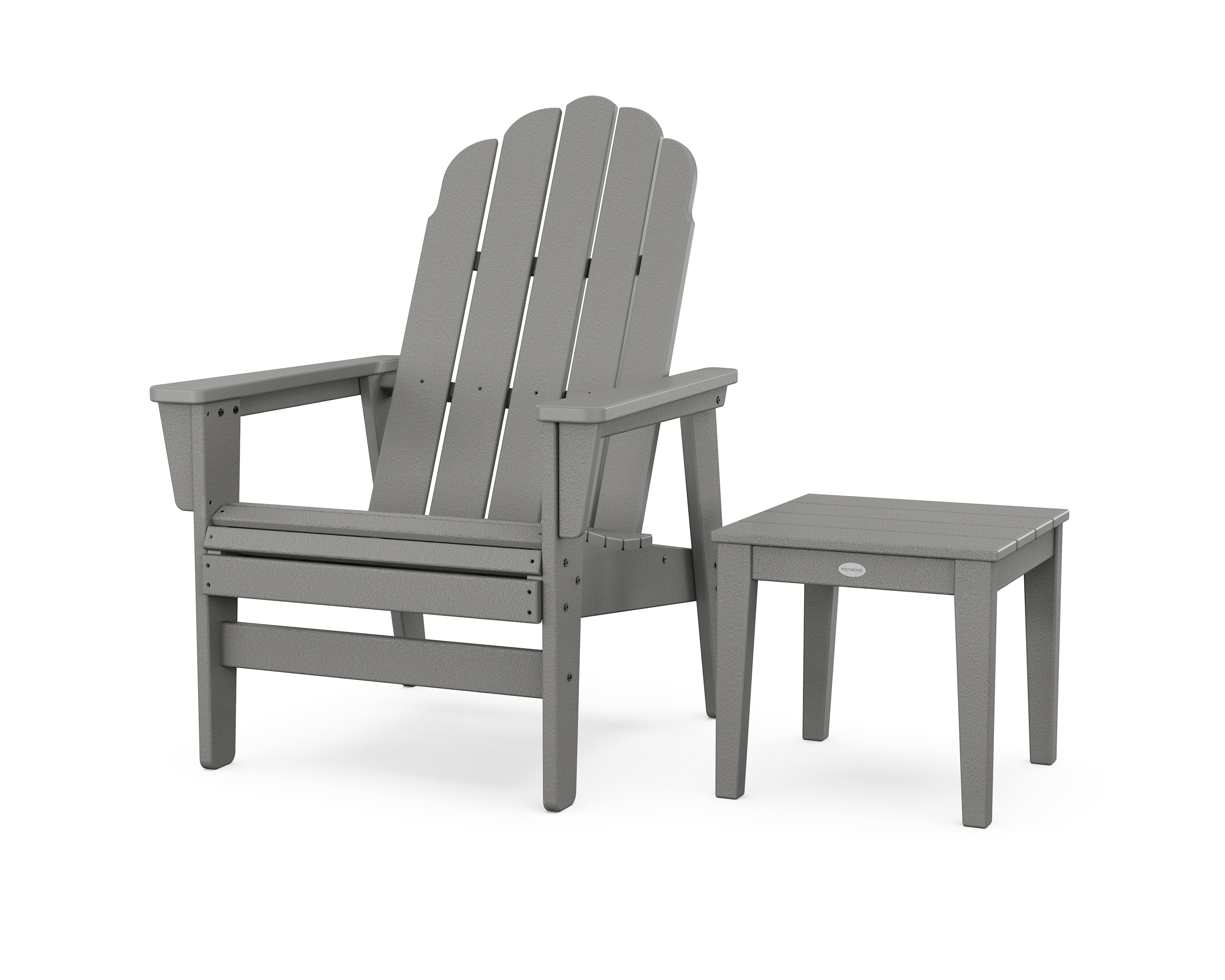 POLYWOOD Vineyard Grand Upright Adirondack Chair with Side Table