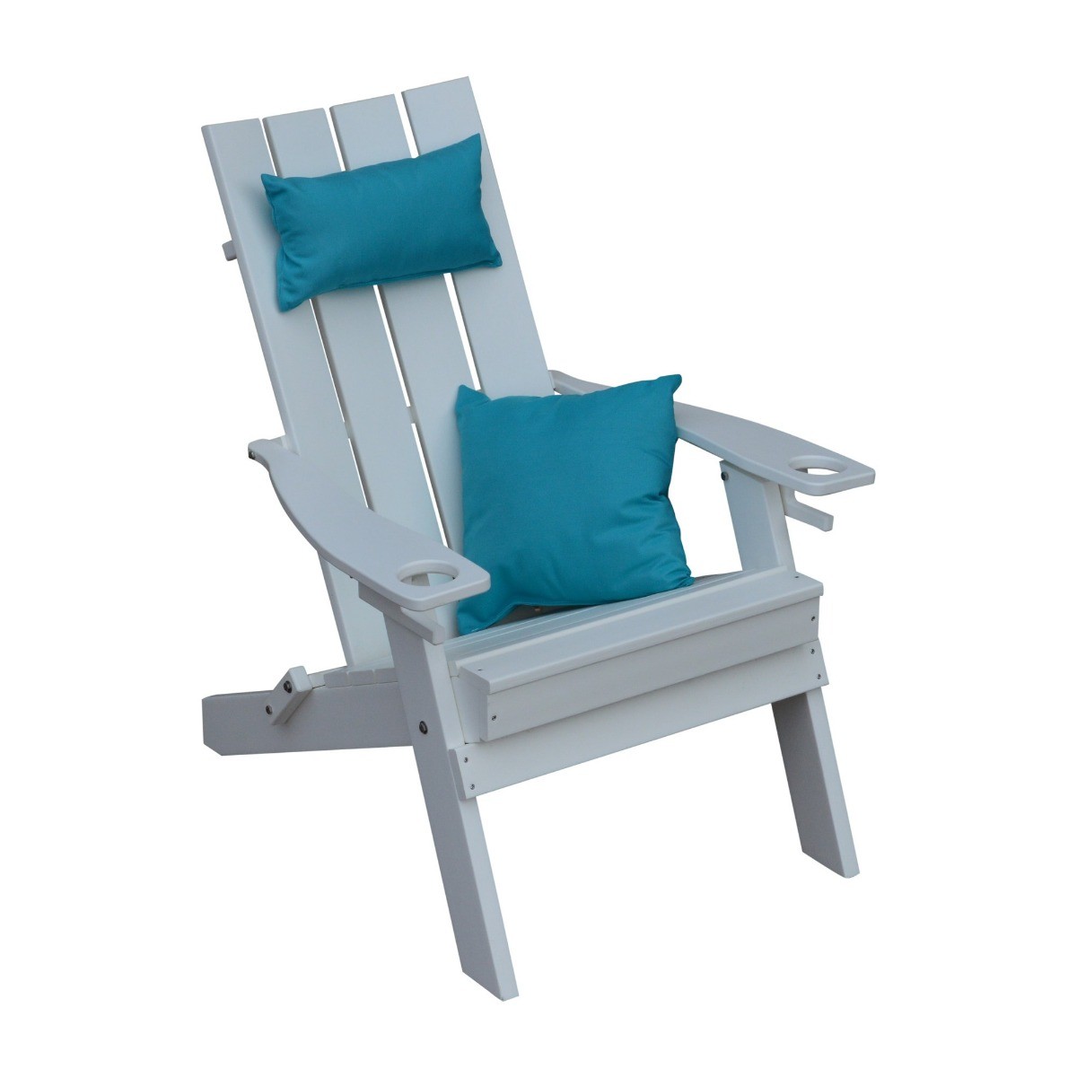 A&L Furniture Poly Hampton Folding Adirondack Chair w/2 Cupholders