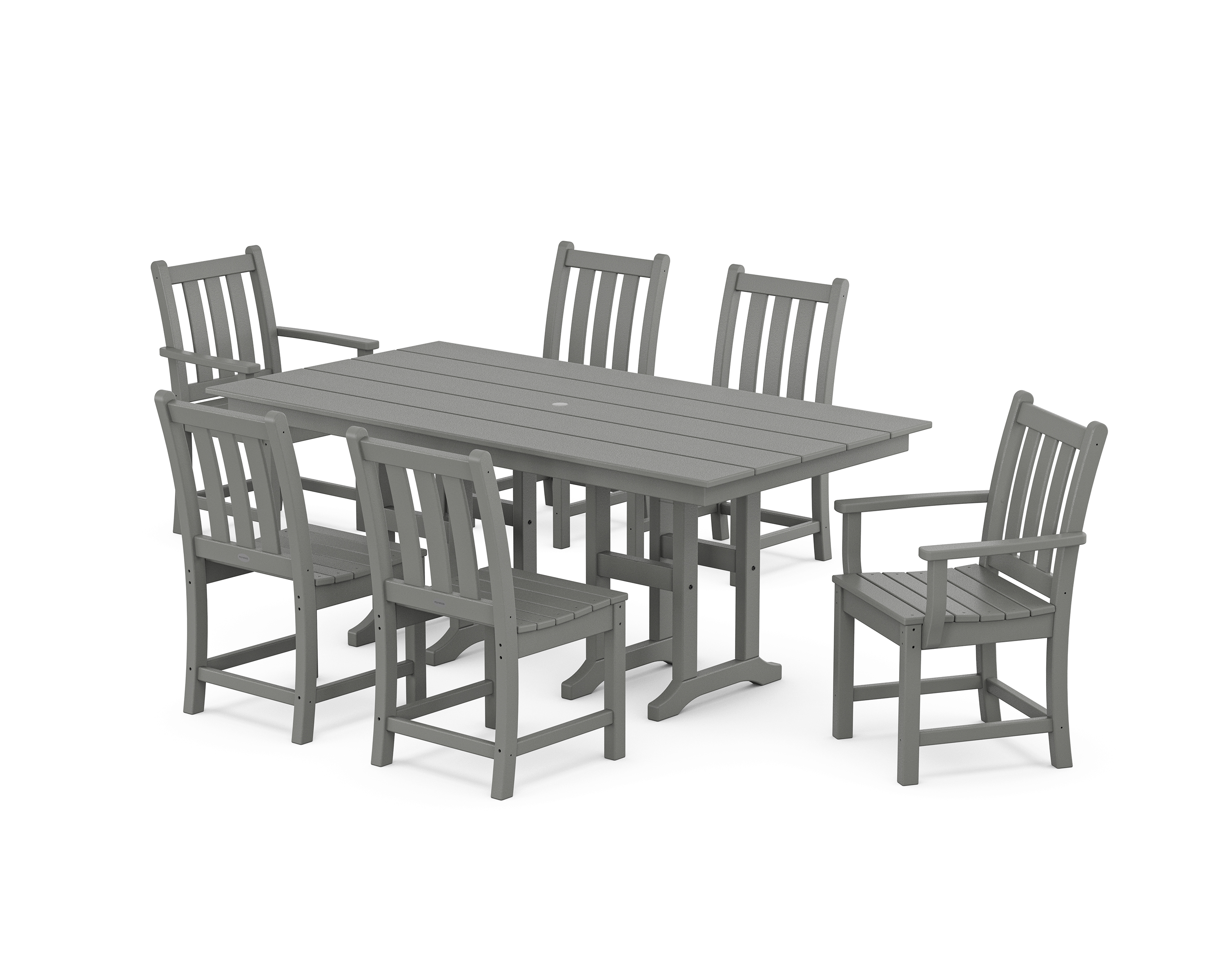 POLYWOOD Traditional Garden 7-Piece Farmhouse Dining Set