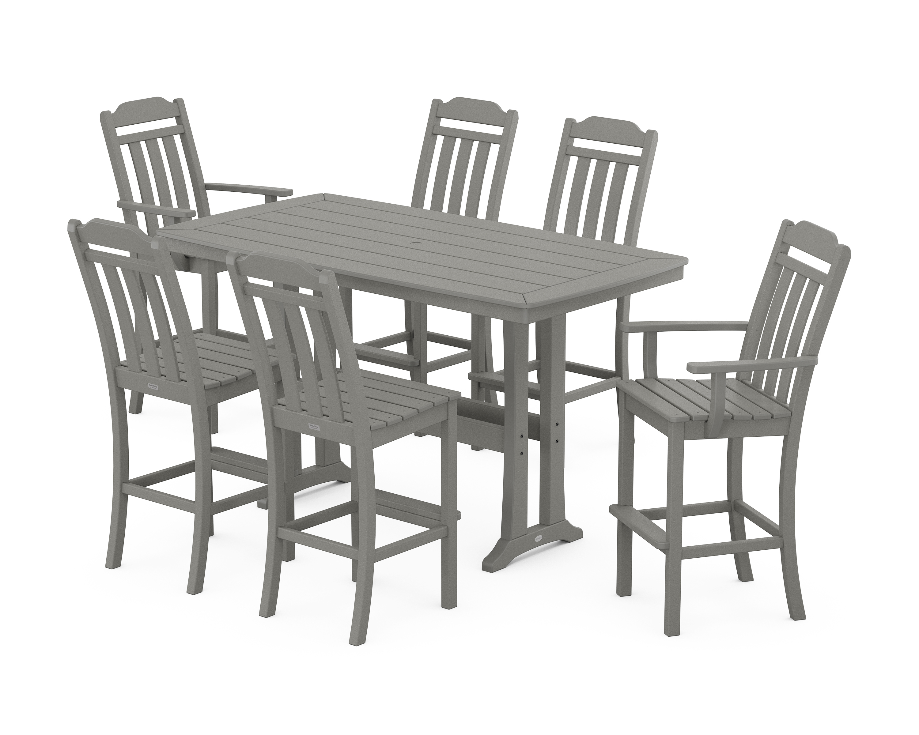 POLYWOOD Cottage 7-Piece Bar Set with Trestle Legs
