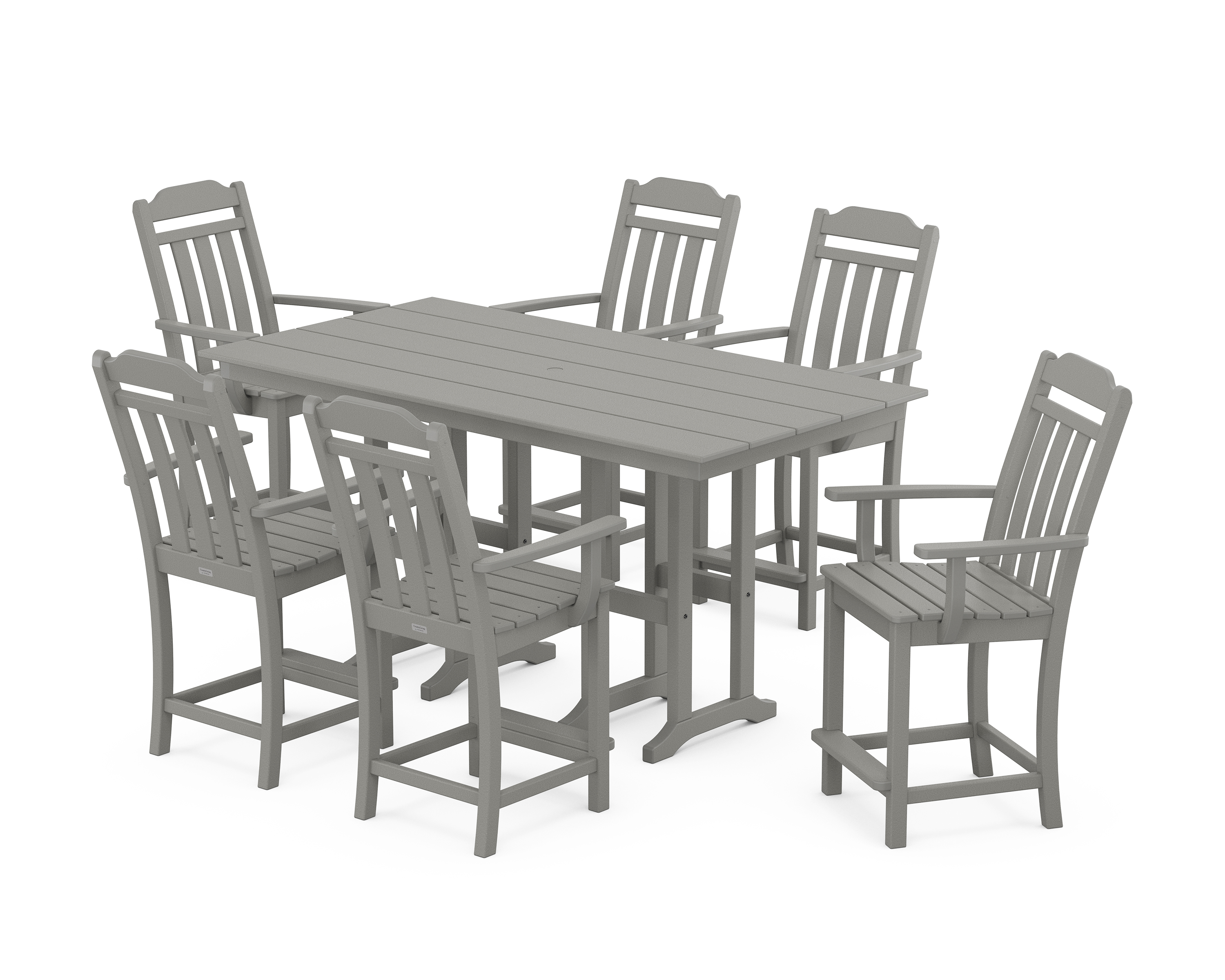 POLYWOOD Cottage Arm Chair 7-Piece Farmhouse Counter Set