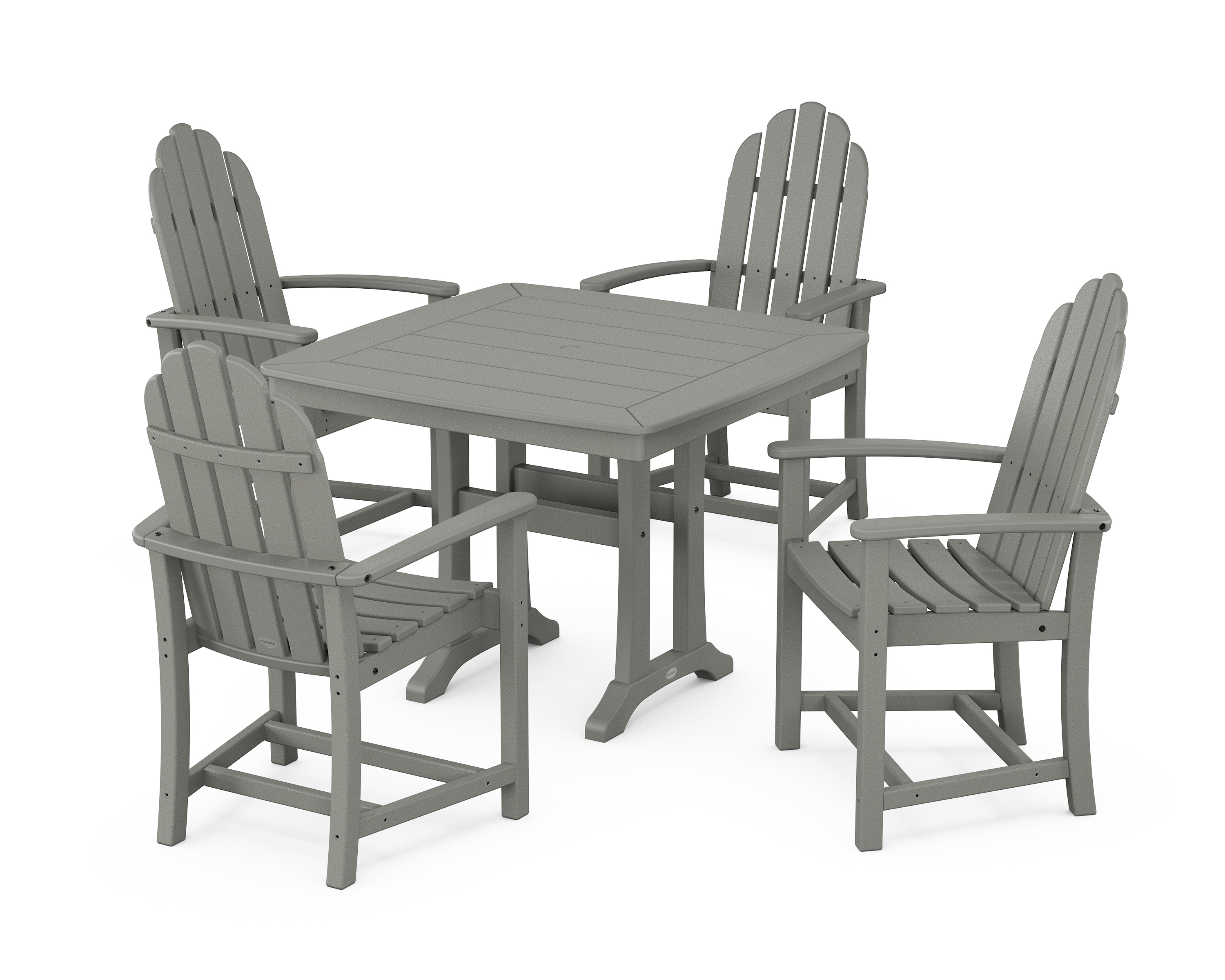 POLYWOOD Classic Adirondack 5-Piece Dining Set with Trestle Legs