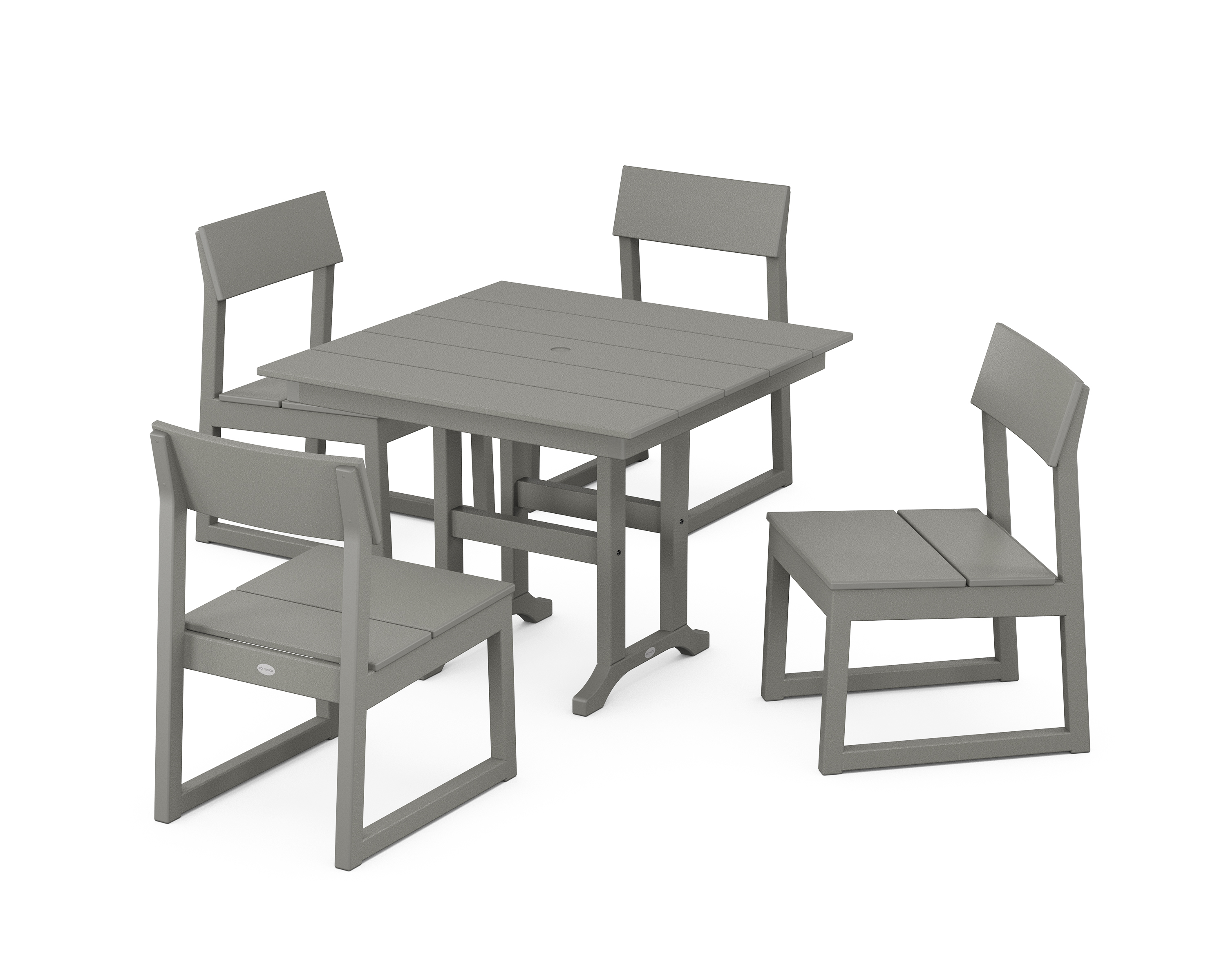 POLYWOOD EDGE Side Chair 5-Piece Farmhouse Dining Set