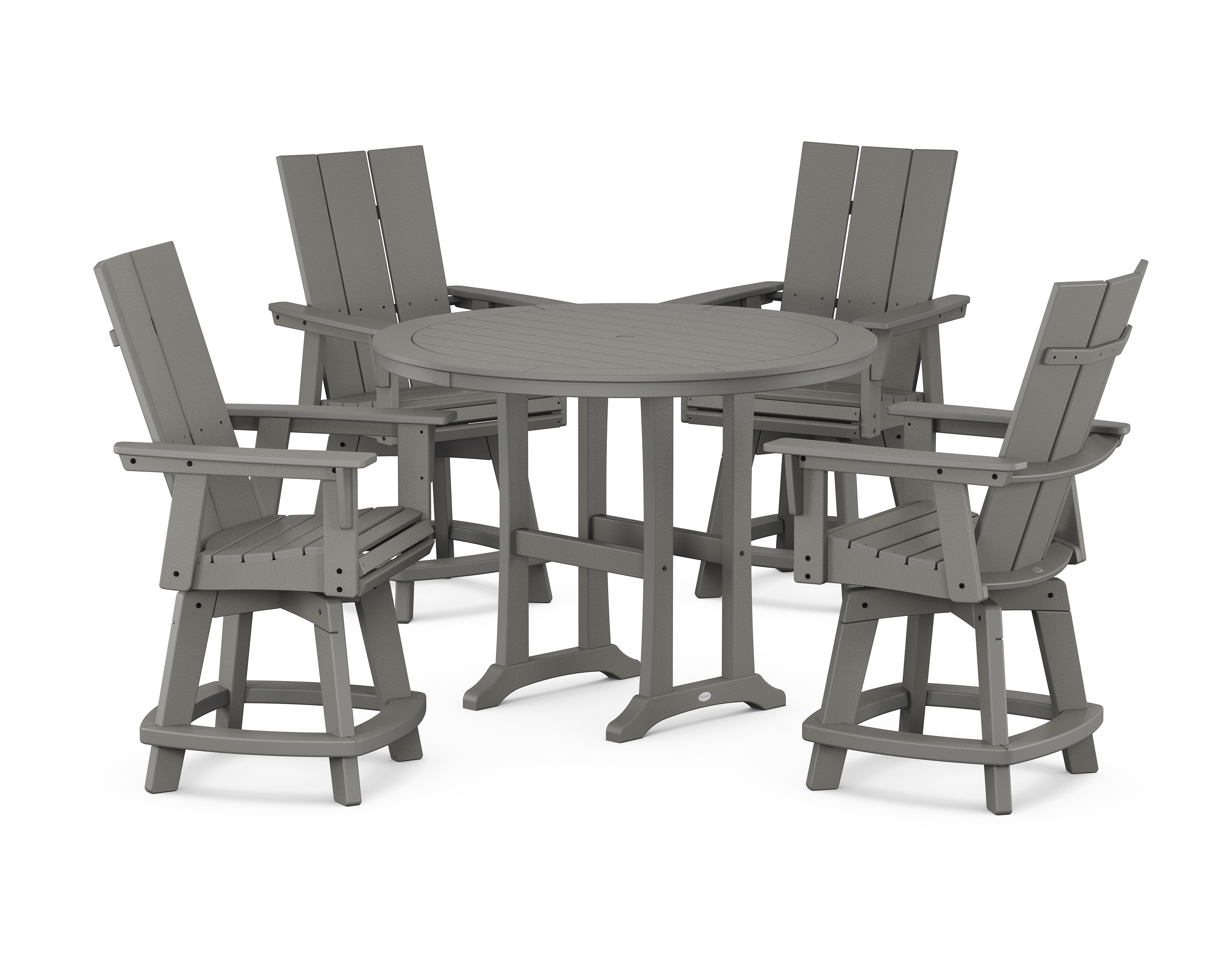 POLYWOOD 5-Piece Modern Swivel Counter Set