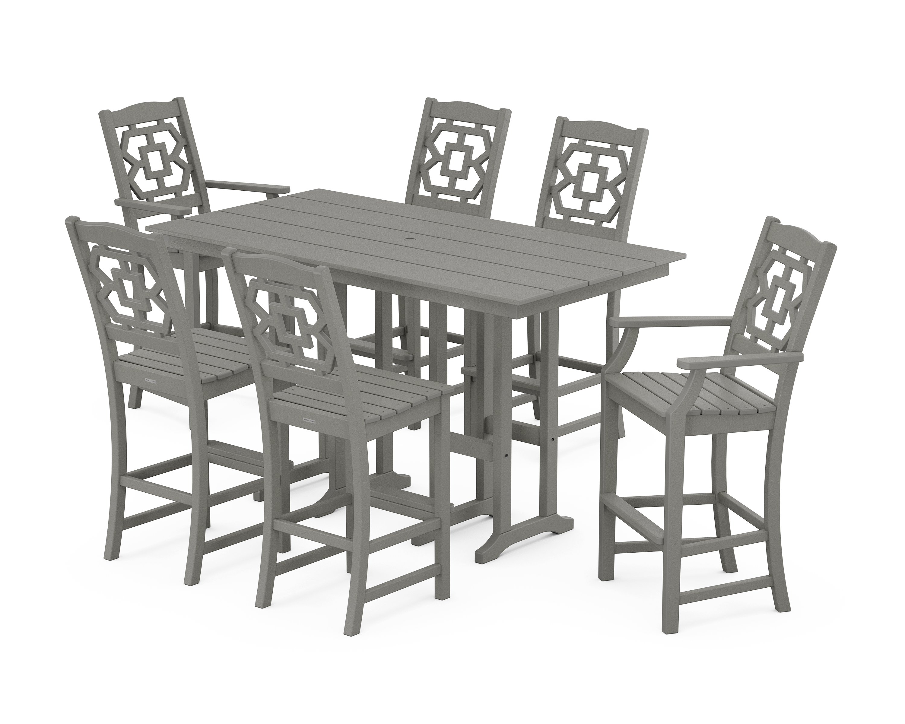 POLYWOOD Chinoiserie 7-Piece Farmhouse Bar Set