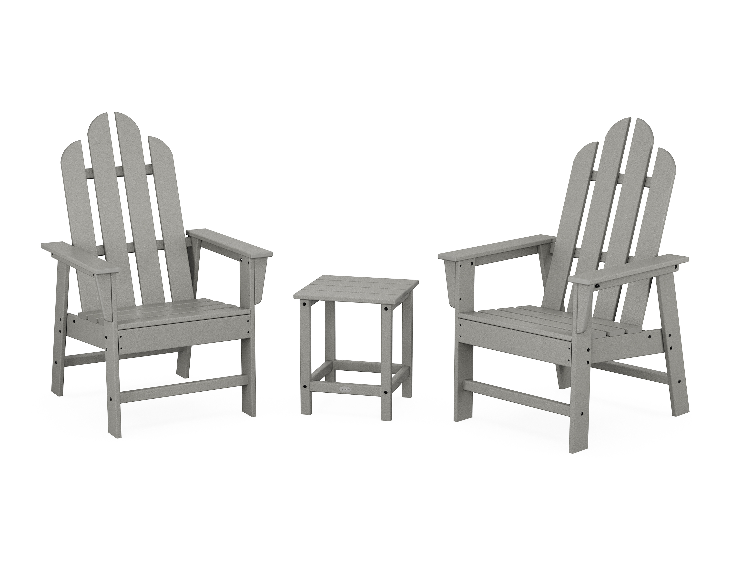 POLYWOOD Long Island 3-Piece Upright Adirondack Chair Set