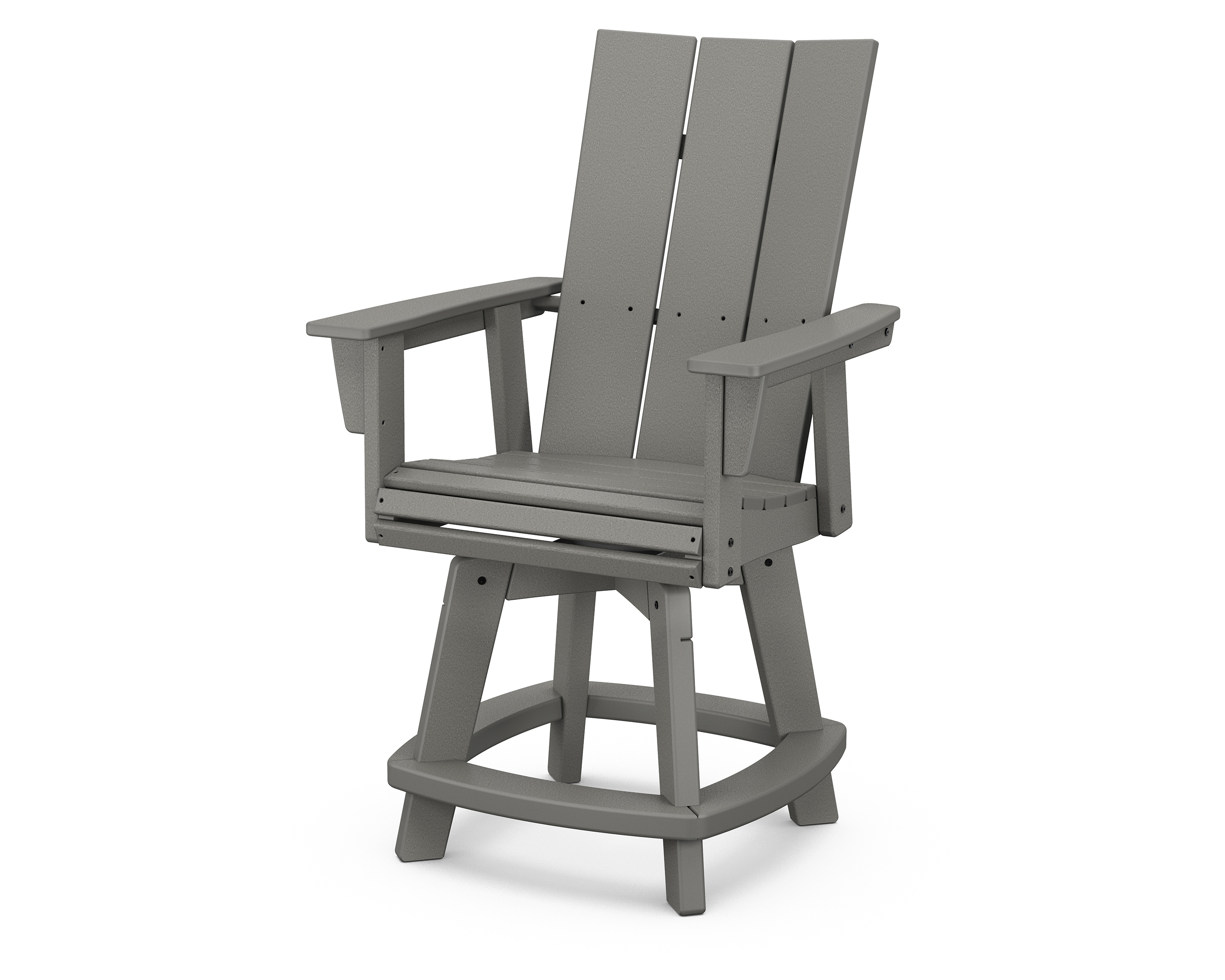 POLYWOOD Modern Curveback Adirondack Swivel Counter Chair