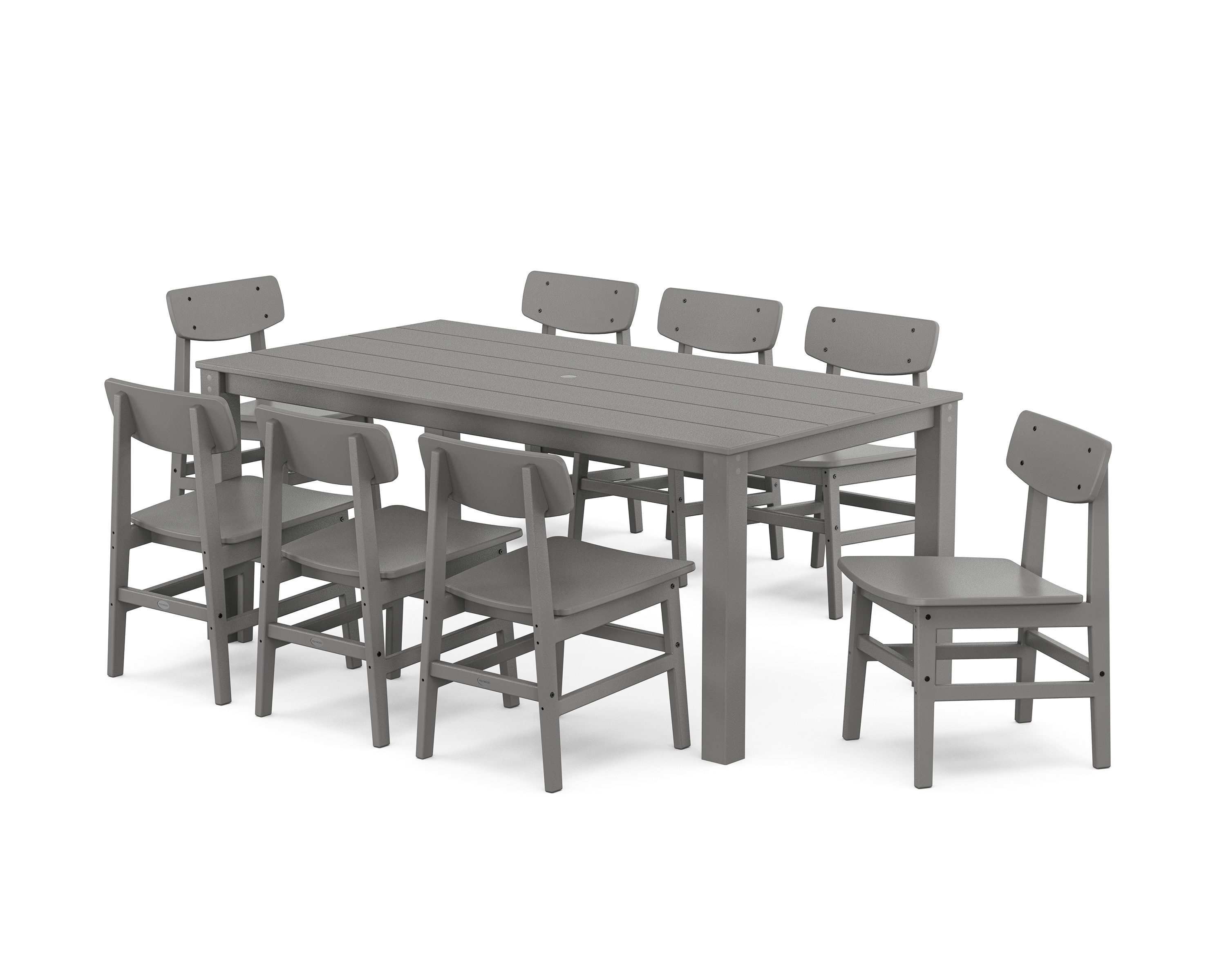 POLYWOOD Modern Studio Urban Chair 9-Piece Parsons Dining Set
