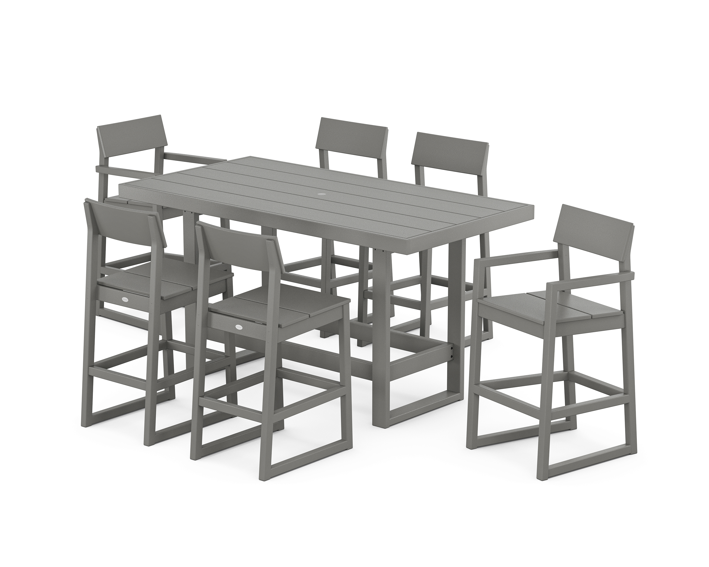 POLYWOOD EDGE 7-Piece Bar Table Set