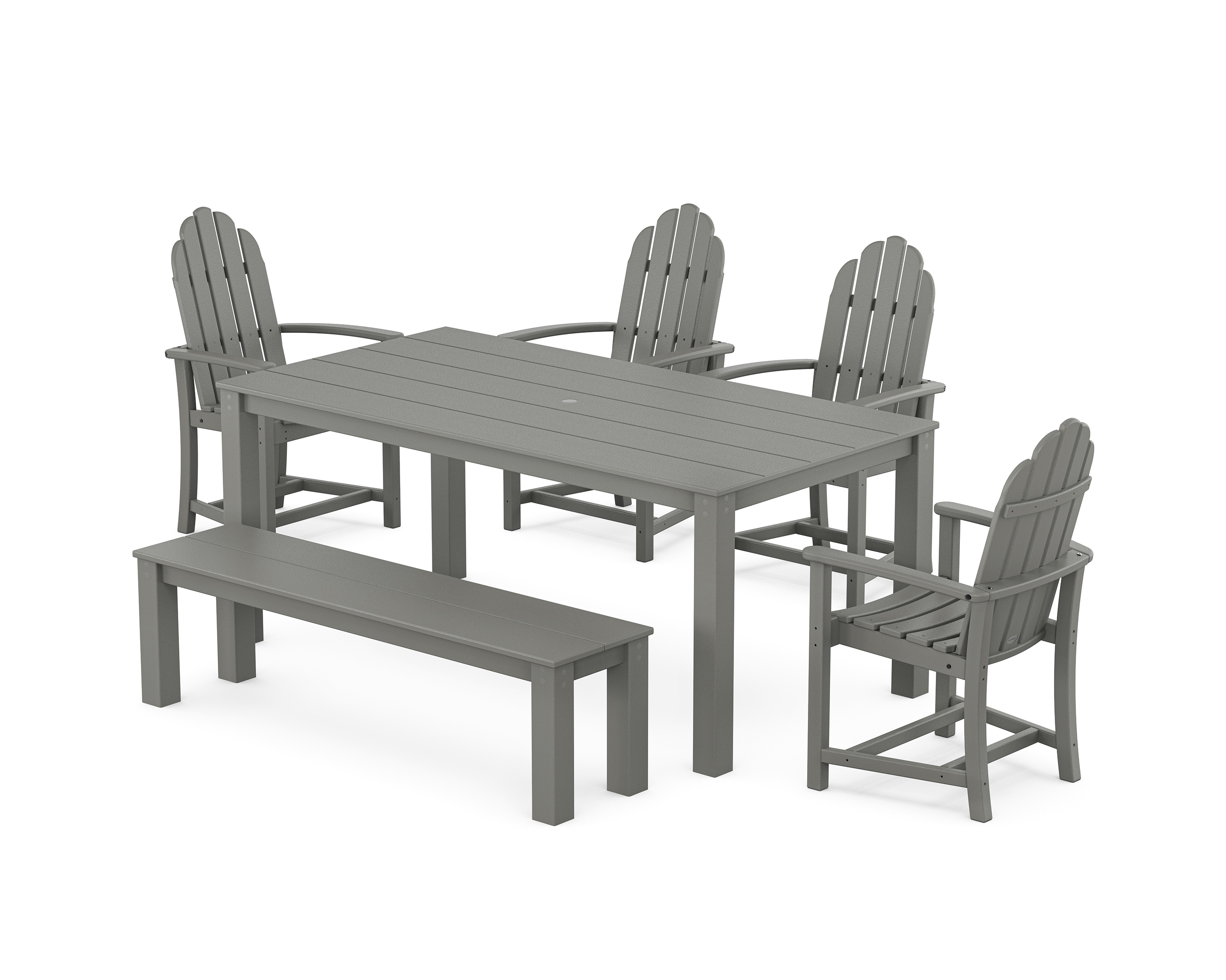 POLYWOOD Classic Adirondack 6-Piece Parsons Dining Set with Bench