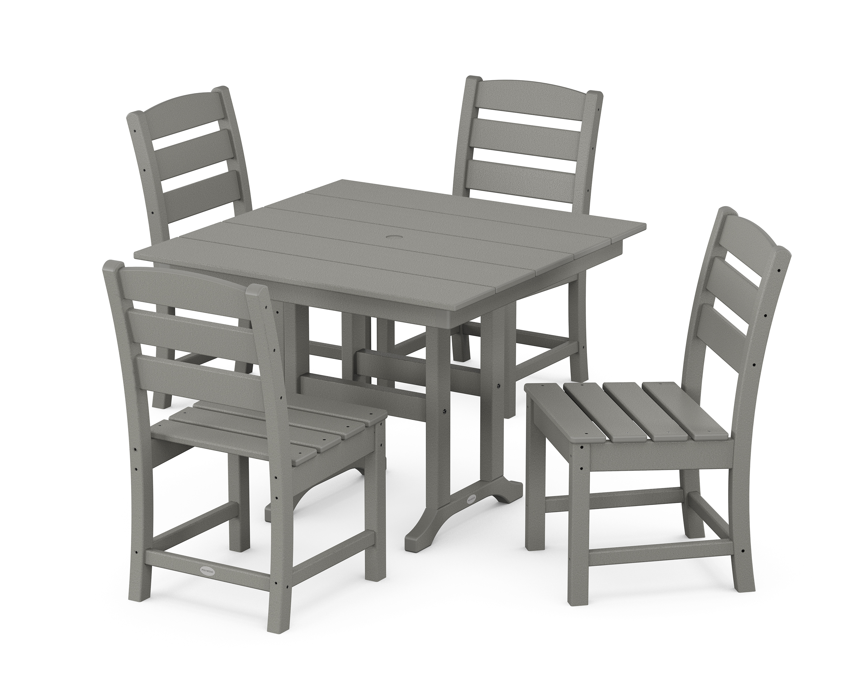 POLYWOOD Lakeside Side Chair 5-Piece Farmhouse Dining Set
