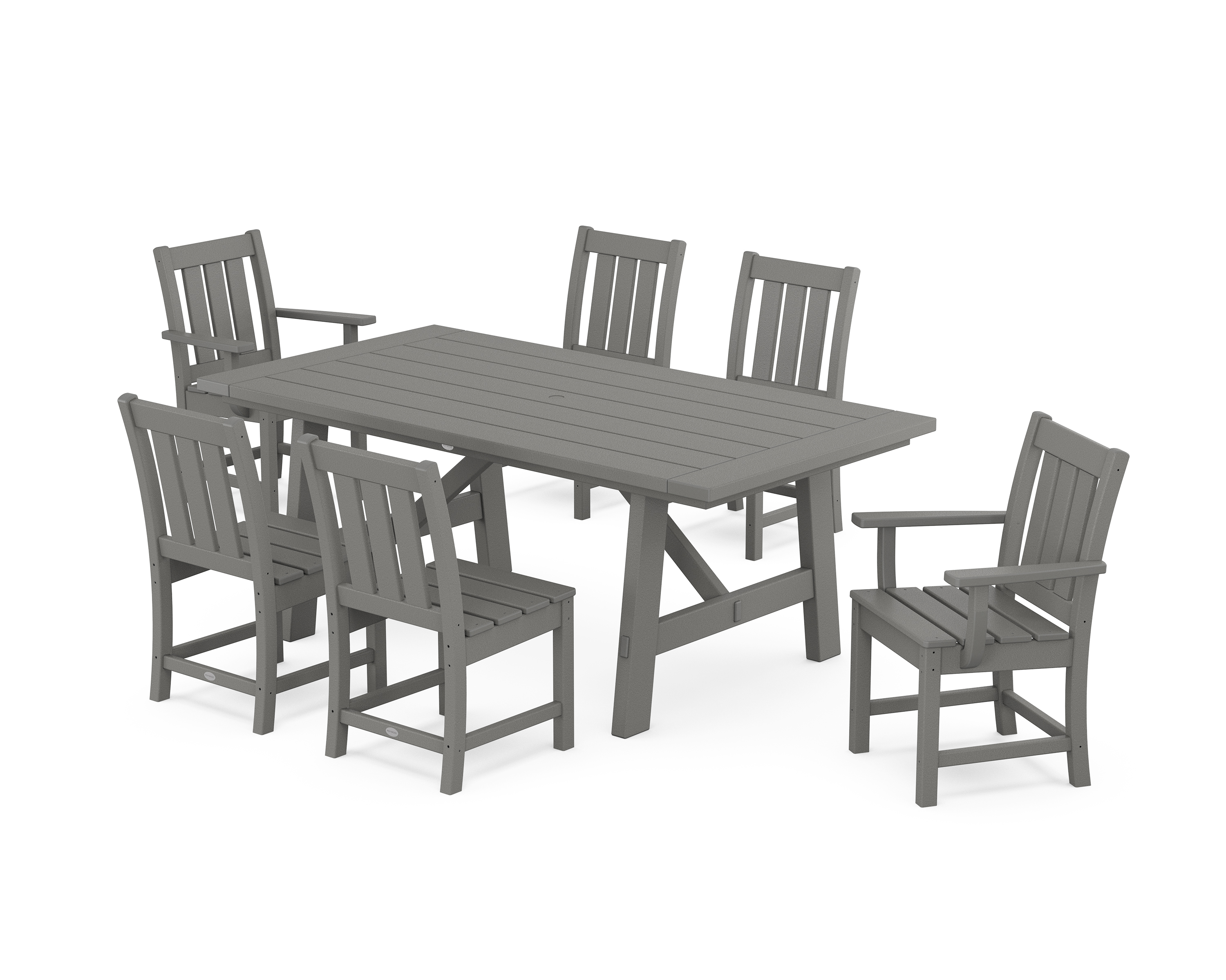 POLYWOOD Oxford 7-Piece Rustic Farmhouse Dining Set